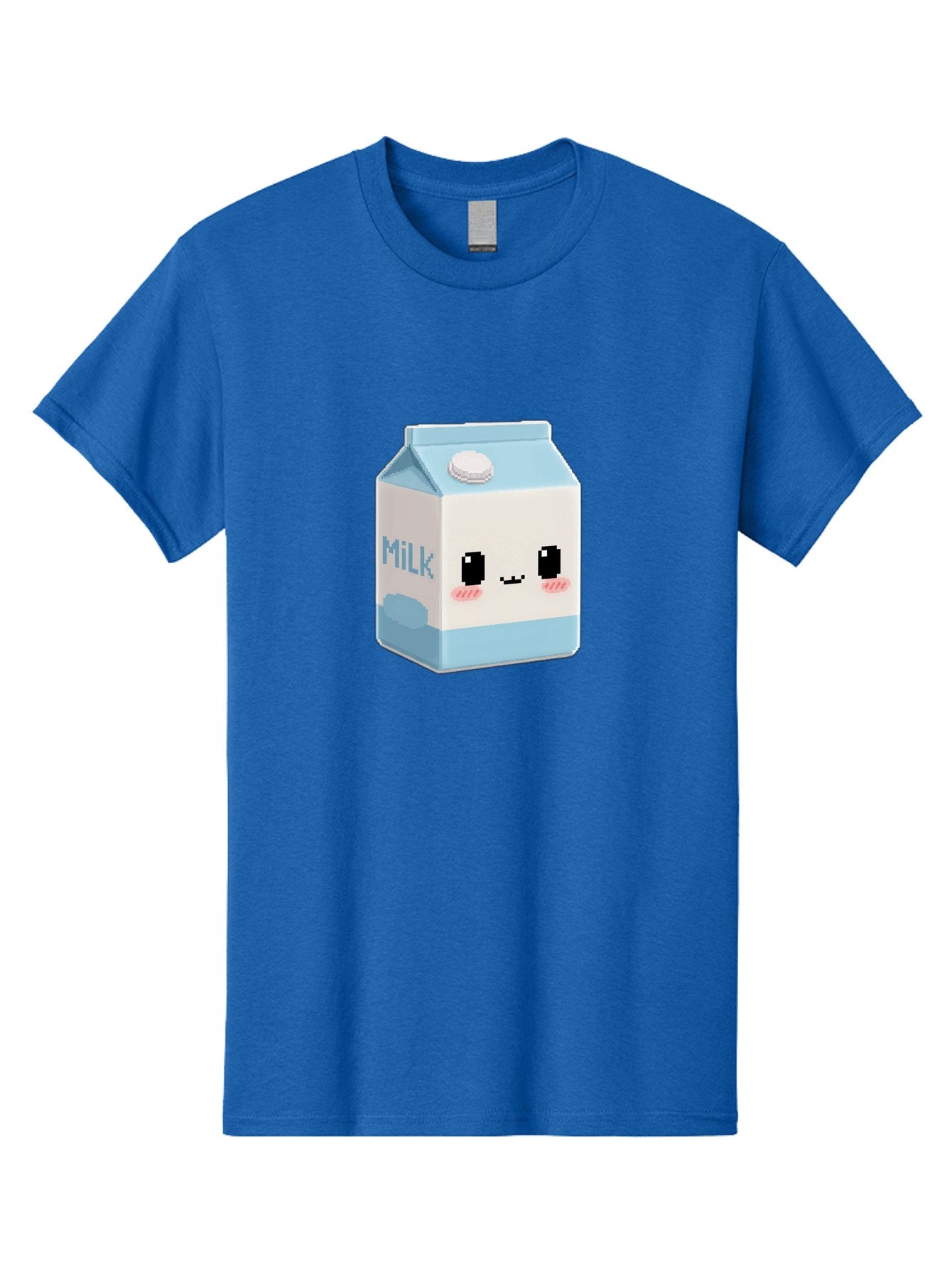 Milk-3 Men'S Graphic Tee, 100% Cotton, Comfortable Casual Summer Wear, Machine Washable, Cartoon Milk Carton, Cute Character Design, Pixel Art Style, Adorable Face, Kawaii Culture, Milk Beverage, Dairy Product, 8-Bit Aesthetic, Bae498 5