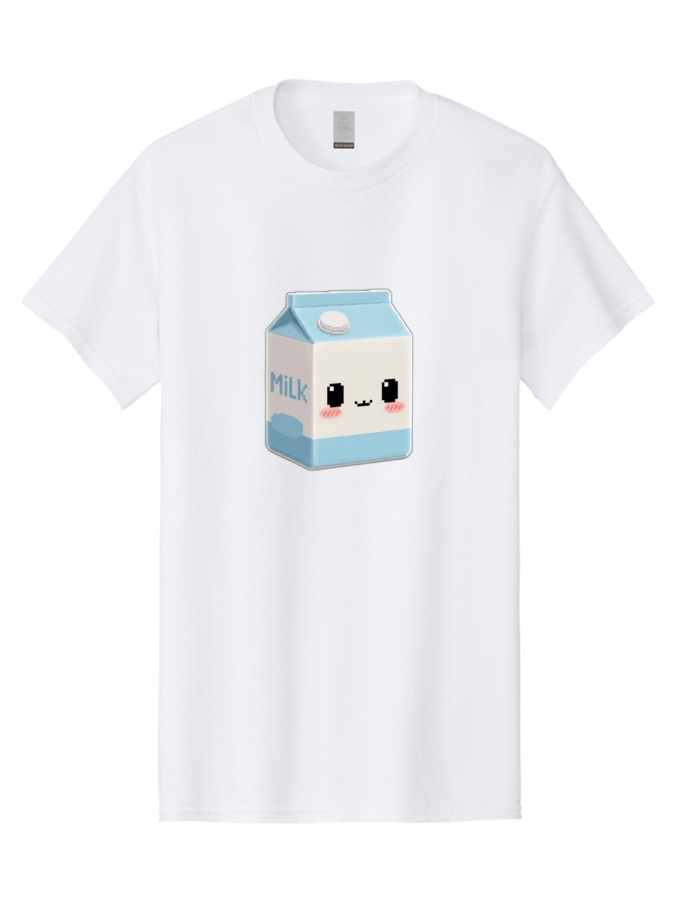 Milk-3 Men'S Graphic Tee, 100% Cotton, Comfortable Casual Summer Wear, Machine Washable, Cartoon Milk Carton, Cute Character Design, Pixel Art Style, Adorable Face, Kawaii Culture, Milk Beverage, Dairy Product, 8-Bit Aesthetic, Bae498 10