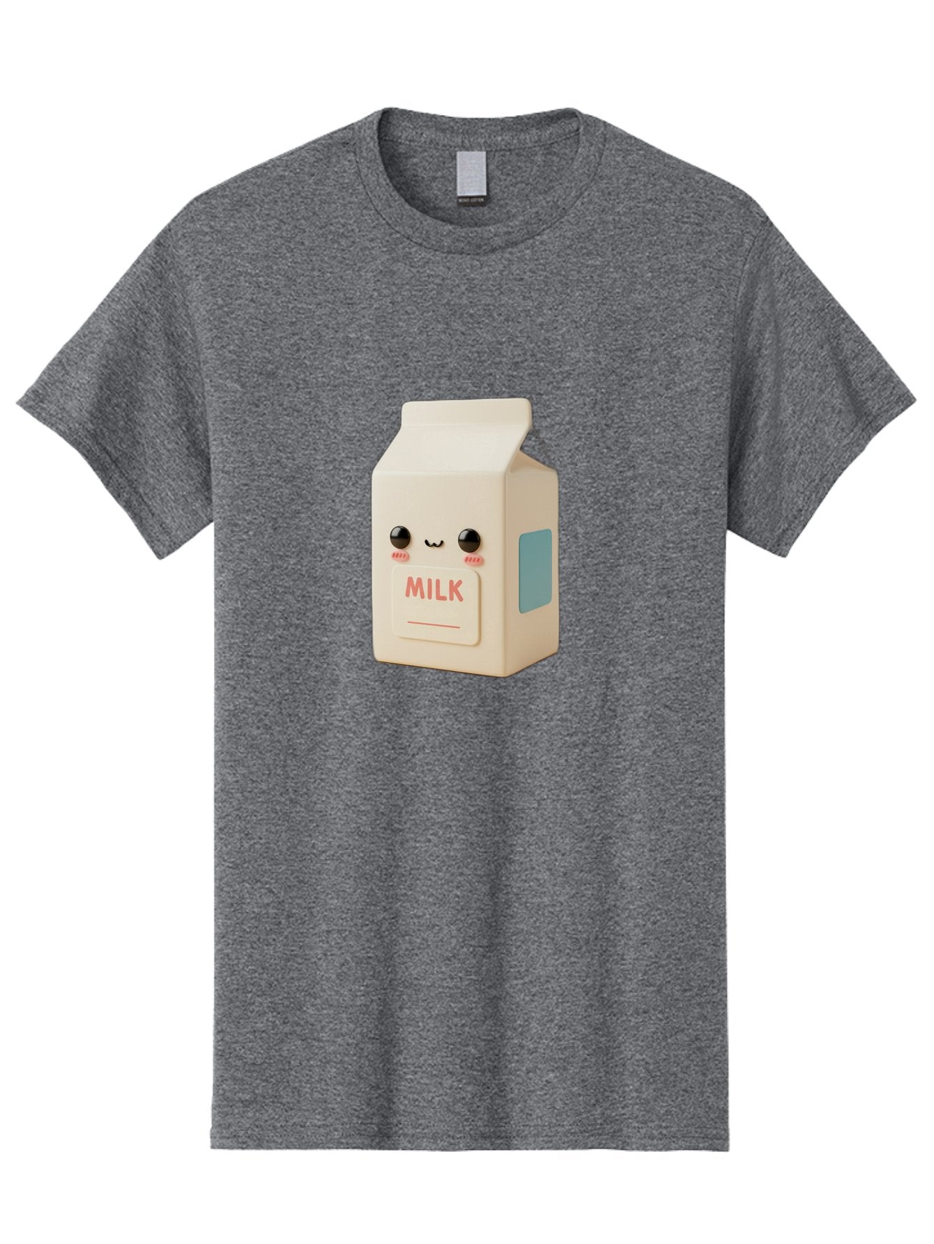 Milk-4 Men'S Graphic Tee, 100% Cotton, Comfortable Casual Summer Wear, Machine Washable, Carton With Face, Cute Character, Kawaii, Adorable, Milk Carton, Funny Expression, Playful Design, Happy Face, Cartoon-Style Bae499