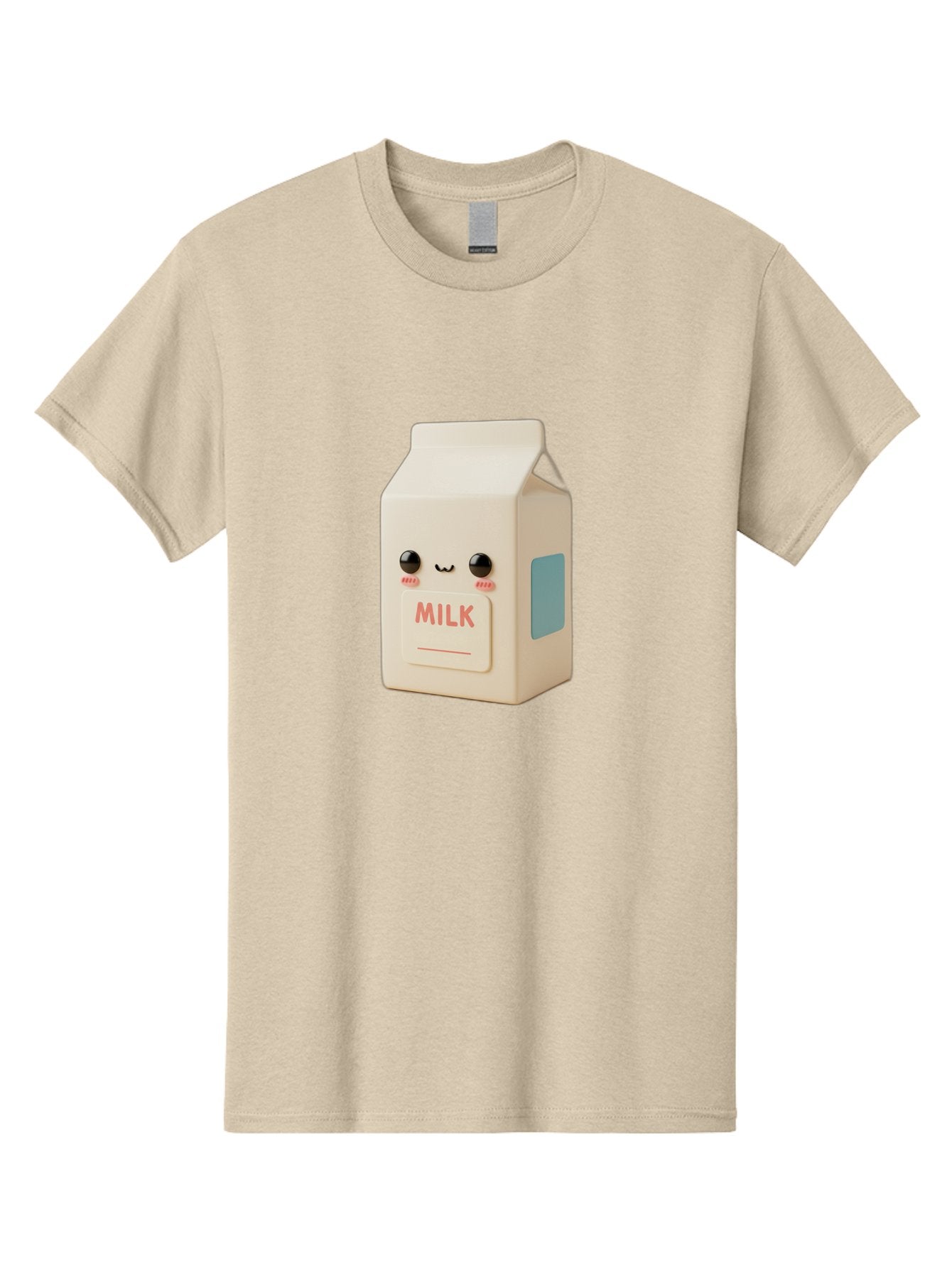 Milk-4 Men'S Graphic Tee, 100% Cotton, Comfortable Casual Summer Wear, Machine Washable, Carton With Face, Cute Character, Kawaii, Adorable, Milk Carton, Funny Expression, Playful Design, Happy Face, Cartoon-Style Bae499 4
