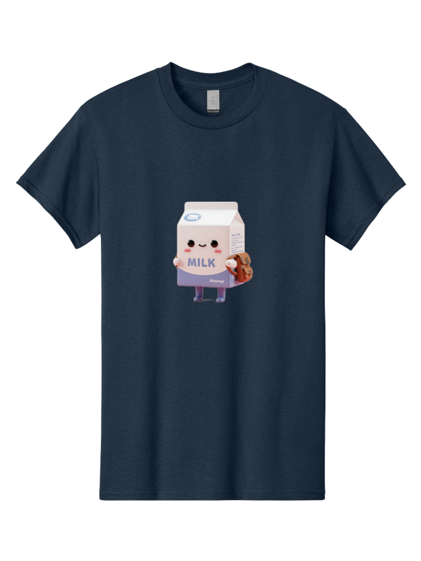Milk-5 Men'S Graphic Tee, 100% Cotton, Comfortable Casual Summer Wear, Machine Washable, Cartoon Milk Carton, Cute Character Design, Anthropomorphic Packaging, Milk And Cookies, Kawaii Culture, Playful Illustration, Adorable Mascot, Bae500