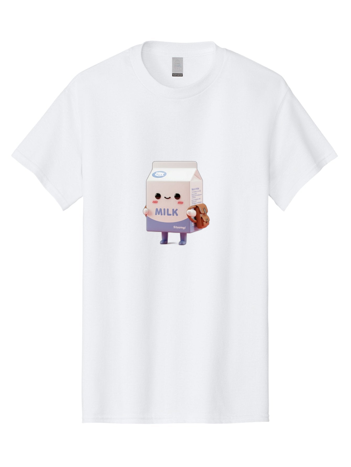 Milk-5 Men'S Graphic Tee, 100% Cotton, Comfortable Casual Summer Wear, Machine Washable, Cartoon Milk Carton, Cute Character Design, Anthropomorphic Packaging, Milk And Cookies, Kawaii Culture, Playful Illustration, Adorable Mascot, Bae500 8