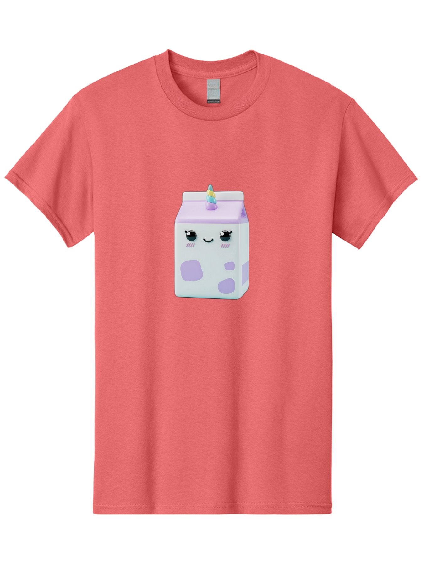 Milk-Carton-1 Men'S Graphic Tee, 100% Cotton, Comfortable Casual Summer Wear, Machine Washable, Milk Carton, Cartoon Character, Unicorn Horn, Purple And White, Cute Design, Funny Face, Kawaii, Playful, Whimsical, Charming, Bae501 11