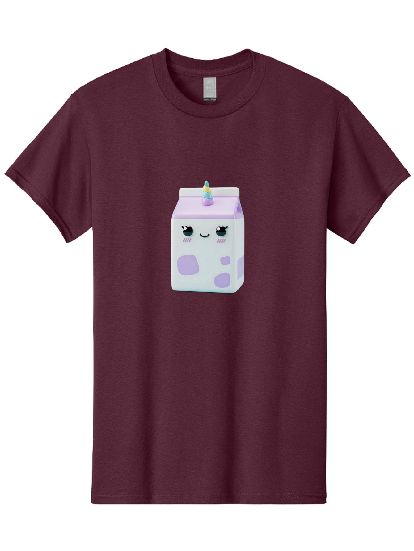 Milk-Carton-1 Men'S Graphic Tee, 100% Cotton, Comfortable Casual Summer Wear, Machine Washable, Milk Carton, Cartoon Character, Unicorn Horn, Purple And White, Cute Design, Funny Face, Kawaii, Playful, Whimsical, Charming, Bae501 14