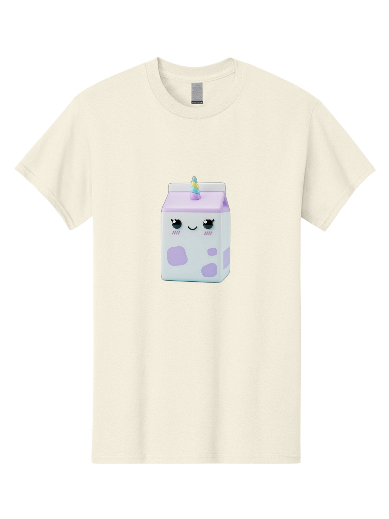 Milk-Carton-1 Men'S Graphic Tee, 100% Cotton, Comfortable Casual Summer Wear, Machine Washable, Milk Carton, Cartoon Character, Unicorn Horn, Purple And White, Cute Design, Funny Face, Kawaii, Playful, Whimsical, Charming, Bae501 7