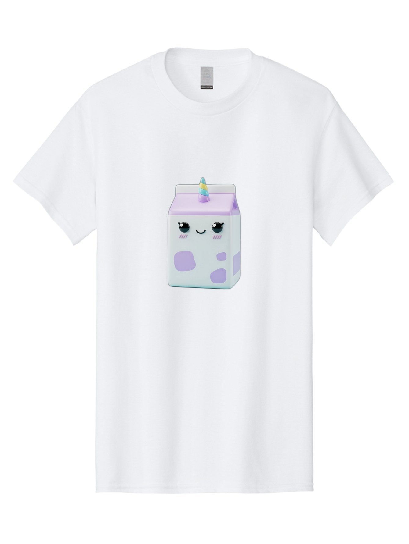 Milk-Carton-1 Men'S Graphic Tee, 100% Cotton, Comfortable Casual Summer Wear, Machine Washable, Milk Carton, Cartoon Character, Unicorn Horn, Purple And White, Cute Design, Funny Face, Kawaii, Playful, Whimsical, Charming, Bae501 9