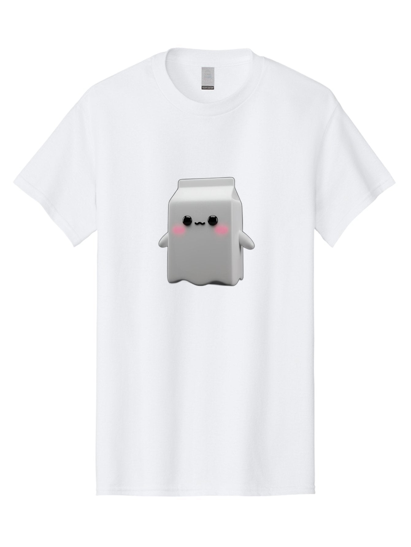 Milk-Carton Men'S Graphic Tee, 100% Cotton, Comfortable Casual Summer Wear, Machine Washable, Cartoon Milk Carton, Kawaii Character, Cute Milk, Adorable Illustration, Pink Blush Cheeks, Squiggly Mouth, 3D Animation, Whimsical Design, Bae503 6