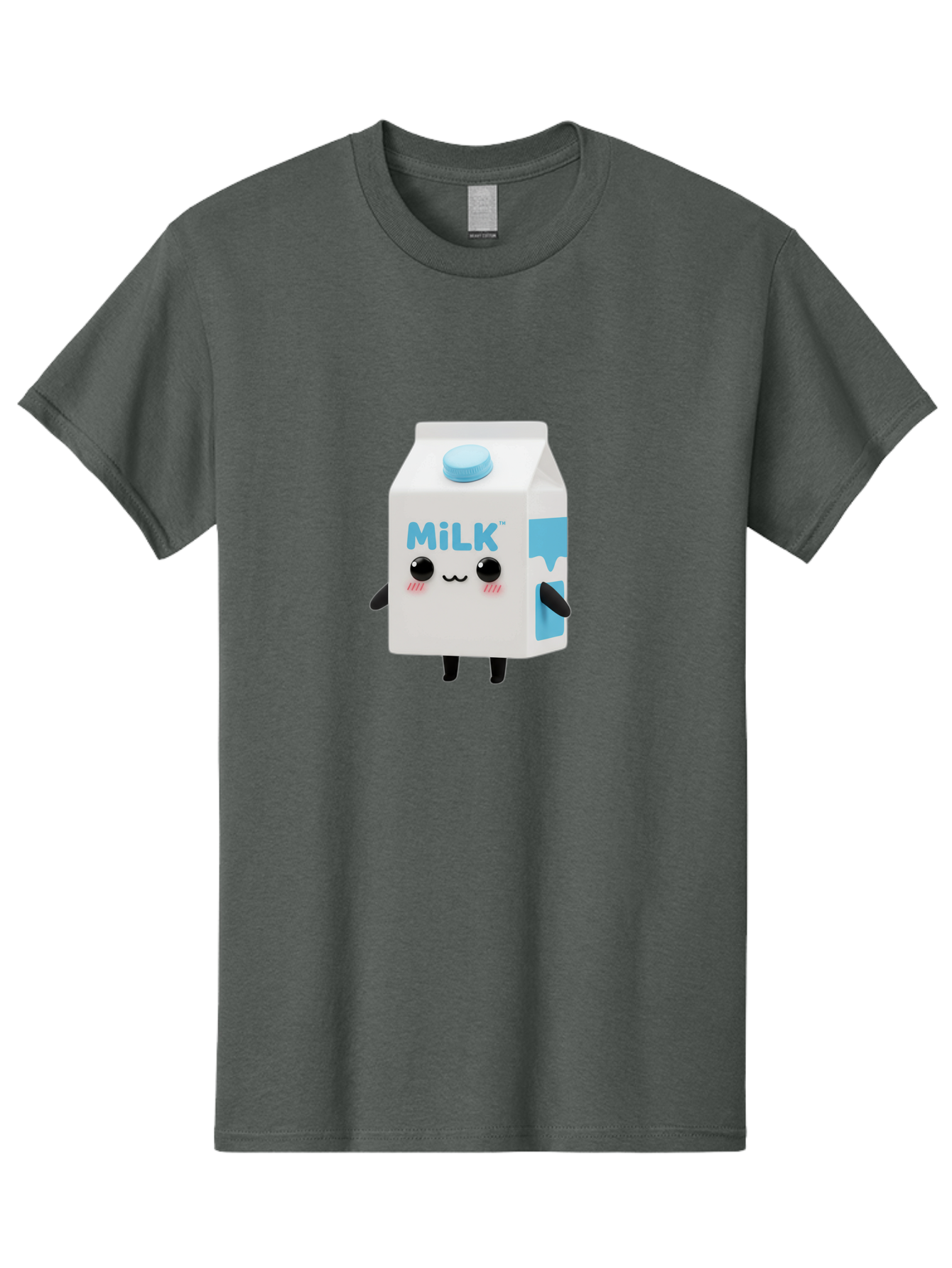 Milk Men'S Graphic Tee, 100% Cotton, Comfortable Casual Summer Wear, Machine Washable, Cartoon Milk Carton, Illustrated Beverage, Cute Character Design, Funny Packaging, Dairy Product, Kawaii Culture, Cartoon Character Bae504