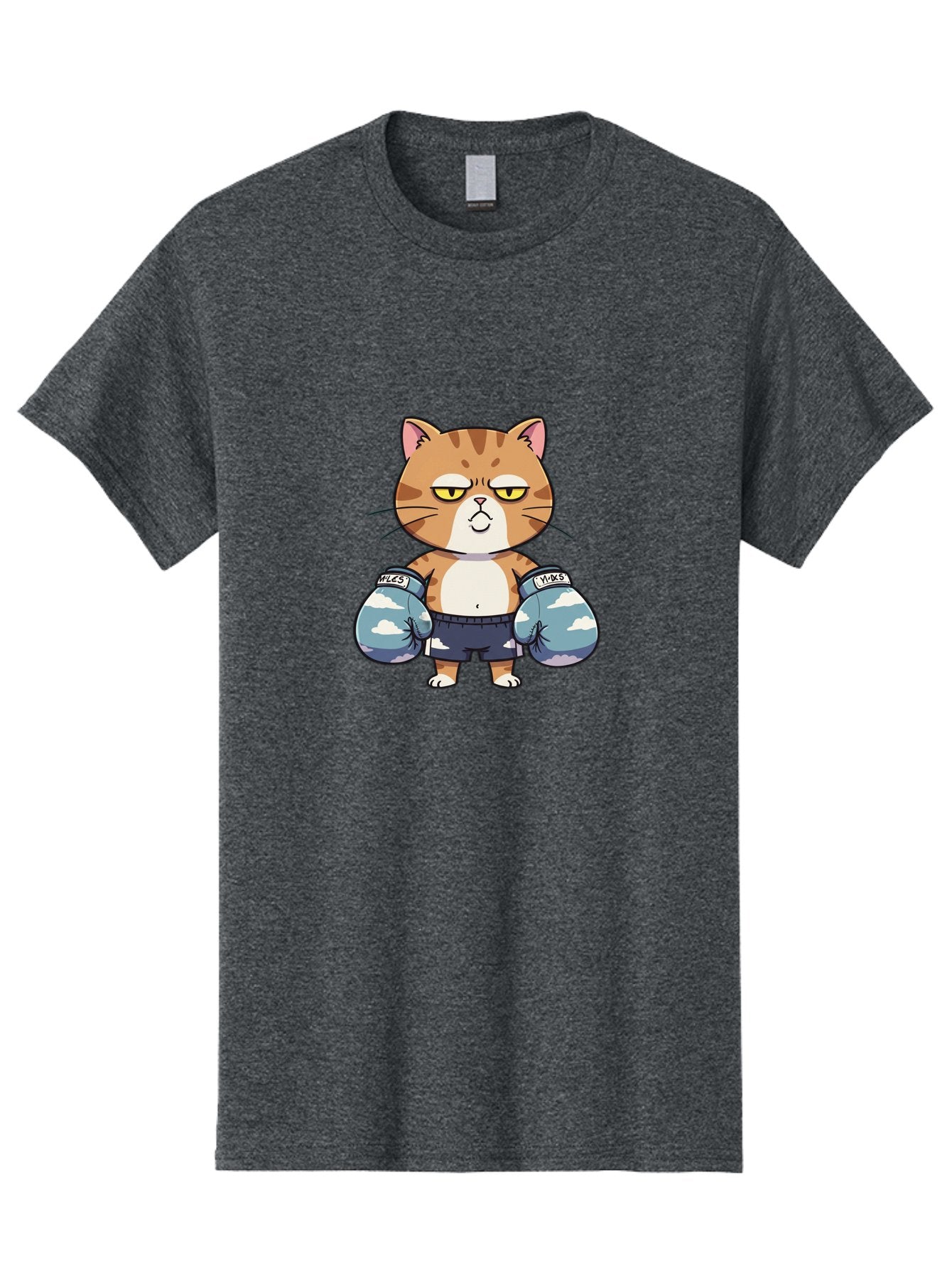 Milo-Cat Men'S Graphic Tee, 100% Cotton, Comfortable Casual Summer Wear, Machine Washable, Cartoon Cat, Boxing Gloves, Meows, Cat Boxing, Funny Cat, Animal Character, Cartoon Character, Boxing Cat, Feline, Cat With Gloves, Cat In Shorts Bae505 4