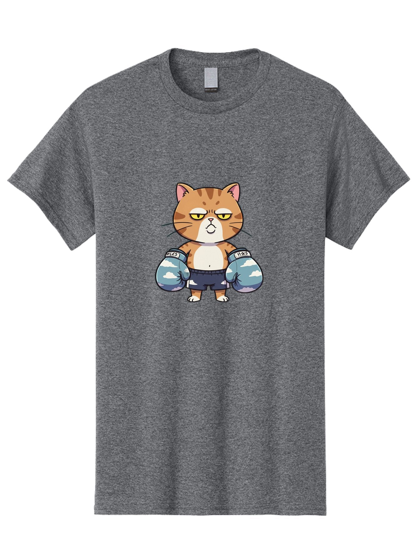 Milo-Cat Men'S Graphic Tee, 100% Cotton, Comfortable Casual Summer Wear, Machine Washable, Cartoon Cat, Boxing Gloves, Meows, Cat Boxing, Funny Cat, Animal Character, Cartoon Character, Boxing Cat, Feline, Cat With Gloves, Cat In Shorts Bae505 7