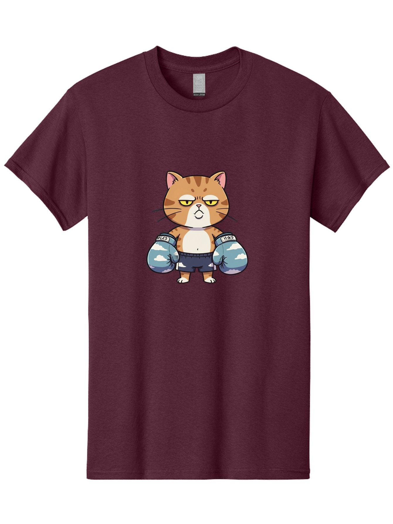Milo-Cat Men'S Graphic Tee, 100% Cotton, Comfortable Casual Summer Wear, Machine Washable, Cartoon Cat, Boxing Gloves, Meows, Cat Boxing, Funny Cat, Animal Character, Cartoon Character, Boxing Cat, Feline, Cat With Gloves, Cat In Shorts Bae505 9
