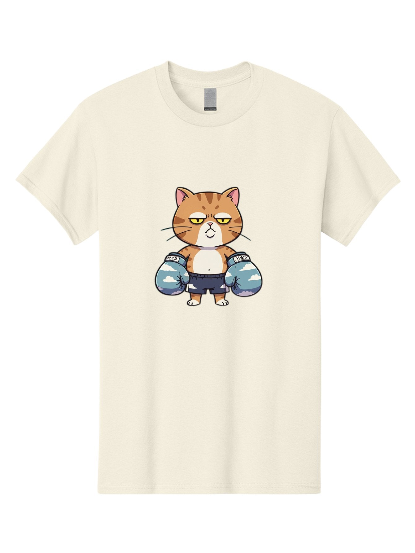 Milo-Cat Men'S Graphic Tee, 100% Cotton, Comfortable Casual Summer Wear, Machine Washable, Cartoon Cat, Boxing Gloves, Meows, Cat Boxing, Funny Cat, Animal Character, Cartoon Character, Boxing Cat, Feline, Cat With Gloves, Cat In Shorts Bae505 13