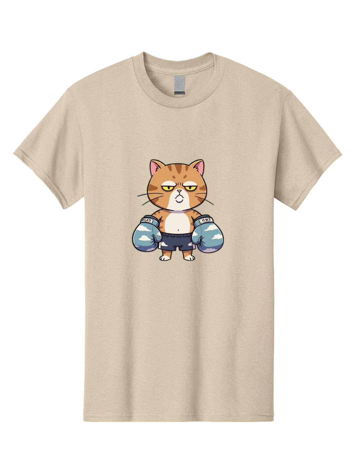 Milo-Cat Men'S Graphic Tee, 100% Cotton, Comfortable Casual Summer Wear, Machine Washable, Cartoon Cat, Boxing Gloves, Meows, Cat Boxing, Funny Cat, Animal Character, Cartoon Character, Boxing Cat, Feline, Cat With Gloves, Cat In Shorts Bae505 8