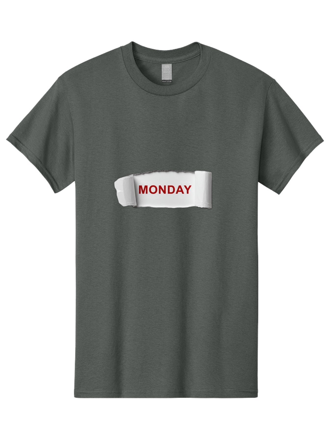Monday-4 Men'S Graphic Tee, 100% Cotton, Comfortable Casual Summer Wear, Machine Washable, Monday Motivation, Ripped Paper Effect, Red Text, Bold Font, Creative Design, Office Supplies, Workplace Inspiration, Calendar Day, Weekly Reminder Bae511 8