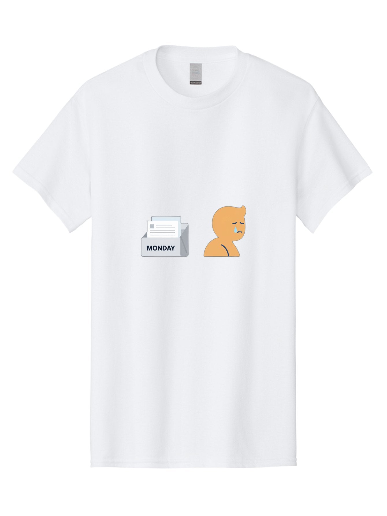 Monday-Blues Men'S Graphic Tee, 100% Cotton, Comfortable Casual Summer Wear, Machine Washable, Sad Person, Crying Face, Monday Blues, Office Work, Paperwork, Stress, Depression, Sadness, Emotional Struggle, Monday Motivation Bae513 14