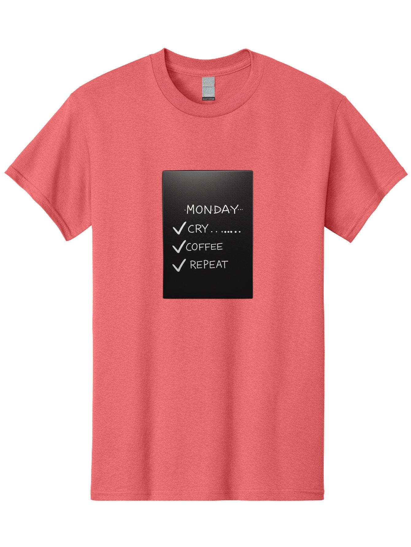 Monday-Cry-Coffee-Repeat-2 Men'S Graphic Tee, 100% Cotton, Comfortable Casual Summer Wear, Machine Washable, Humorous Quote, Monday Motivation, Funny Memes, Coffee Lover, Monday Blues, Motivational Quotes, Relatable Humor Bae515 11