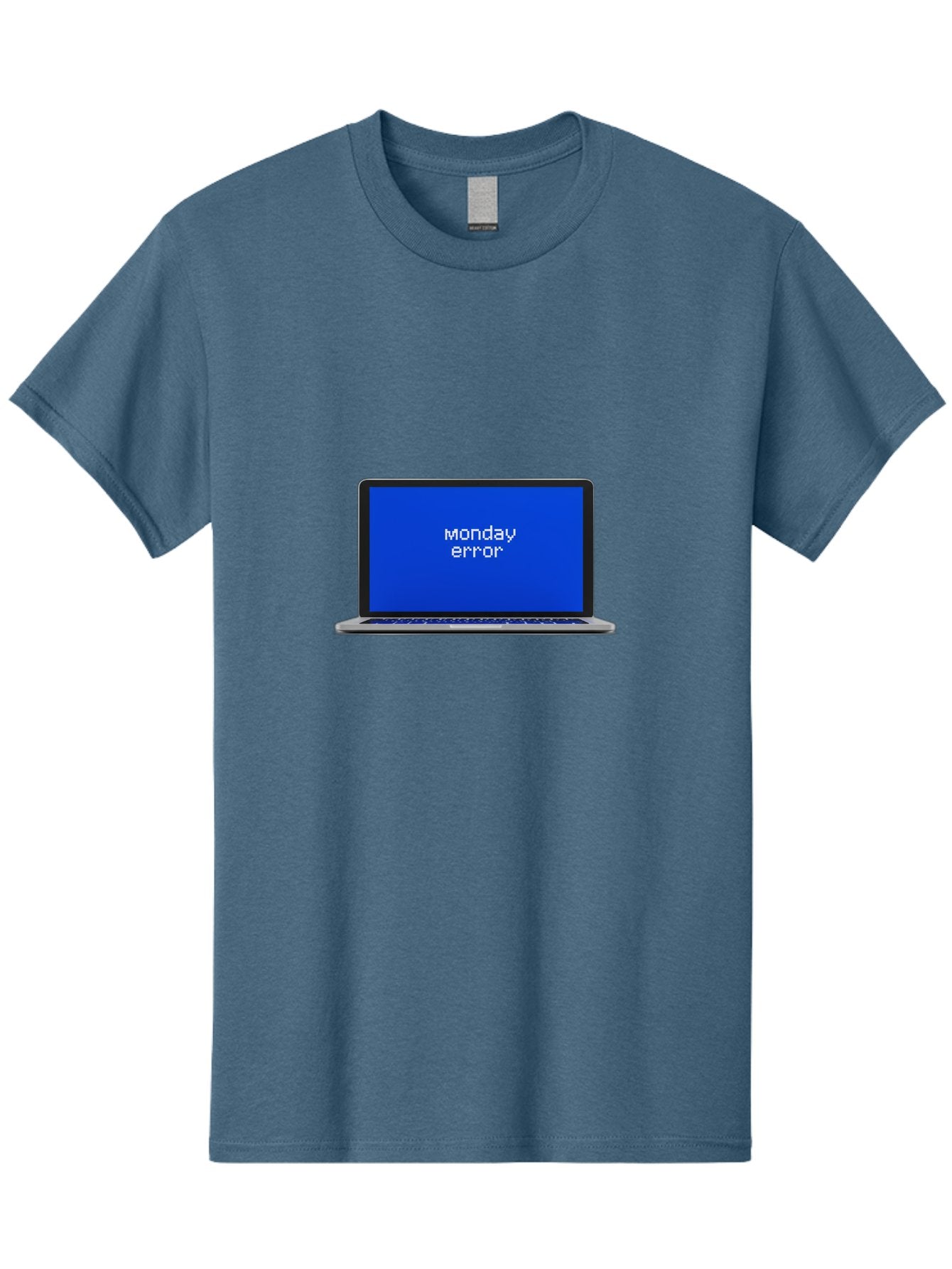 Monday-Error-1 Men'S Graphic Tee, 100% Cotton, Comfortable Casual Summer Wear, Machine Washable, Laptop Screen, Error Message, Blue Screen, Monday Blues, Technical Issue, Computer Problem, Glitch, System Failure Bae519 12