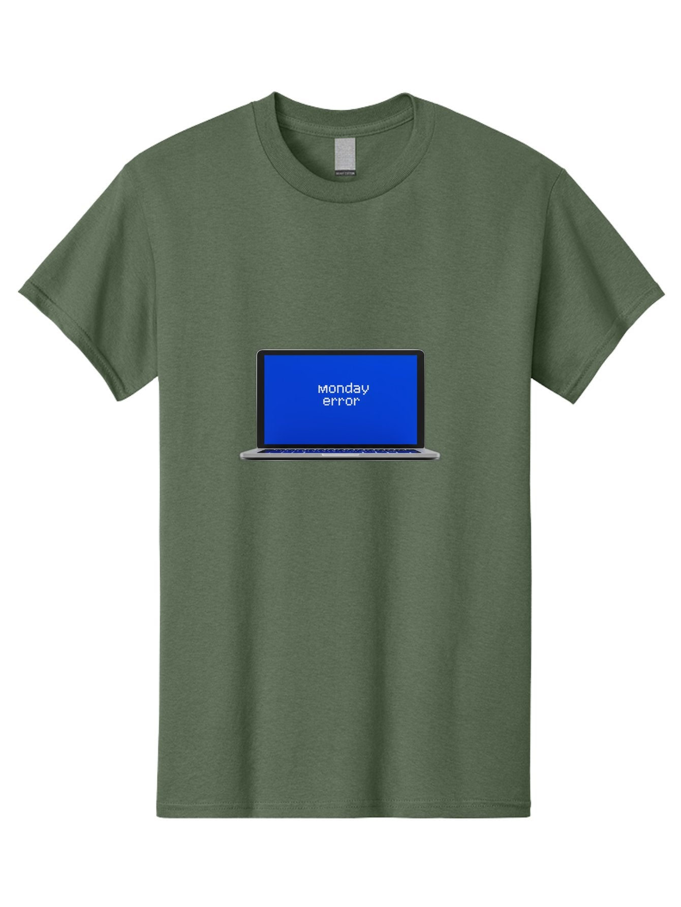 Monday-Error-1 Men'S Graphic Tee, 100% Cotton, Comfortable Casual Summer Wear, Machine Washable, Laptop Screen, Error Message, Blue Screen, Monday Blues, Technical Issue, Computer Problem, Glitch, System Failure Bae519 14