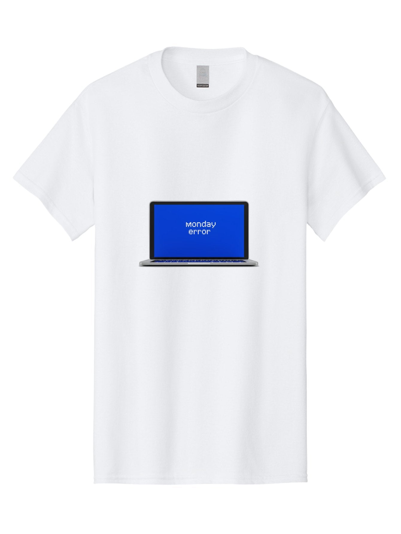 Monday-Error-1 Men'S Graphic Tee, 100% Cotton, Comfortable Casual Summer Wear, Machine Washable, Laptop Screen, Error Message, Blue Screen, Monday Blues, Technical Issue, Computer Problem, Glitch, System Failure Bae519 13