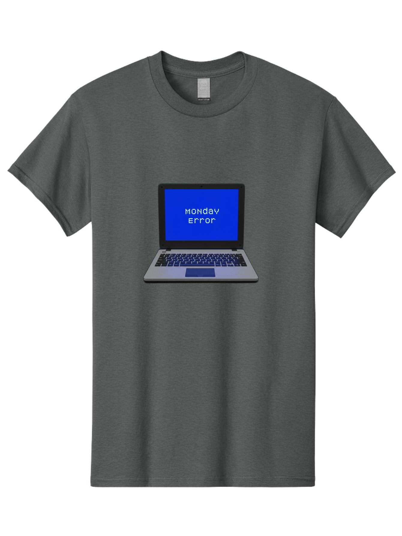 Monday-Error-2 Men'S Graphic Tee, 100% Cotton, Comfortable Casual Summer Wear, Machine Washable, Laptop With Error Message, Monday Blues, Work Stress, Computer Glitch, System Failure, Monday Morning Motivation, Productivity Issues Bae521 3