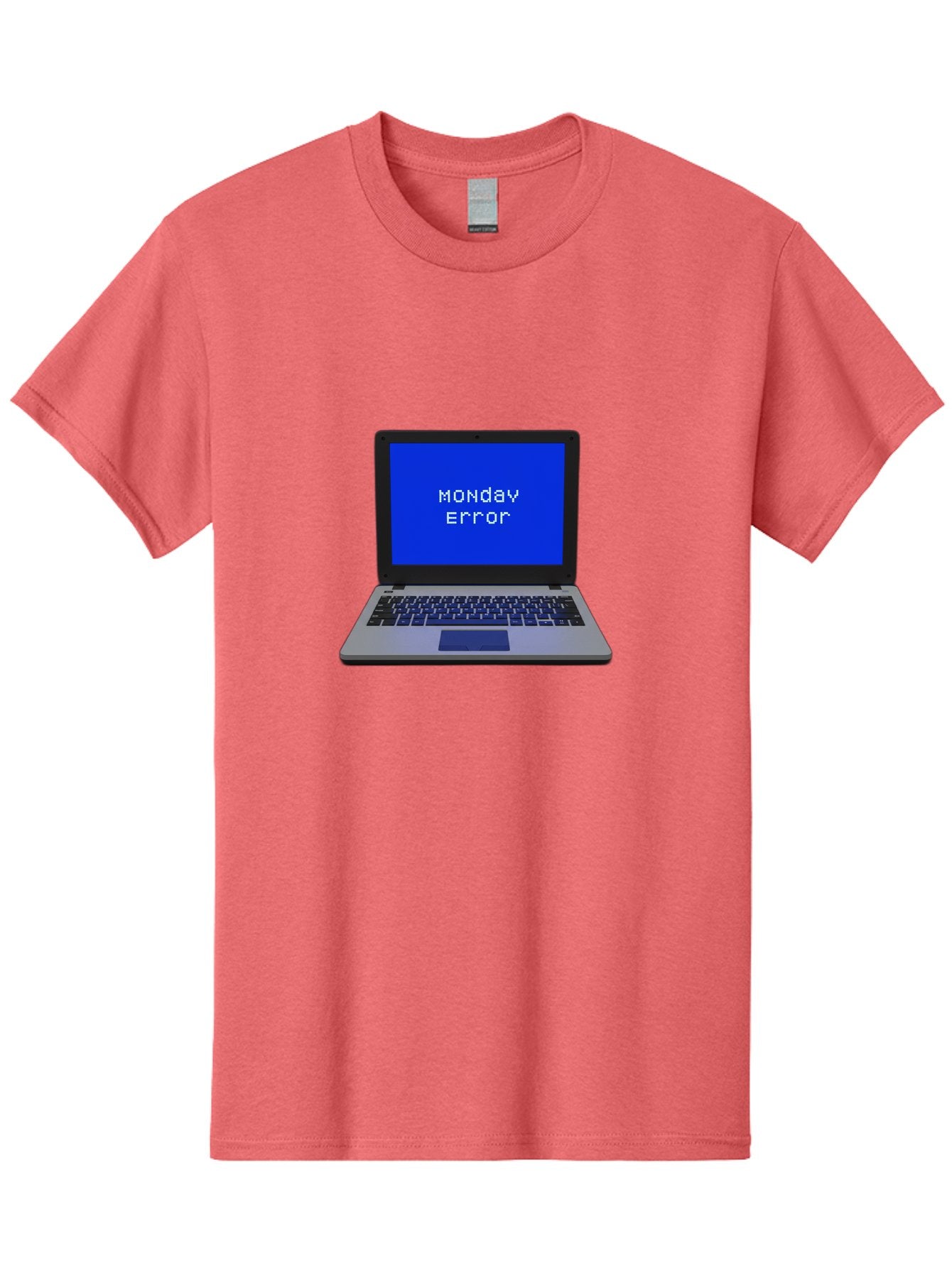 Monday-Error-2 Men'S Graphic Tee, 100% Cotton, Comfortable Casual Summer Wear, Machine Washable, Laptop With Error Message, Monday Blues, Work Stress, Computer Glitch, System Failure, Monday Morning Motivation, Productivity Issues Bae521 6