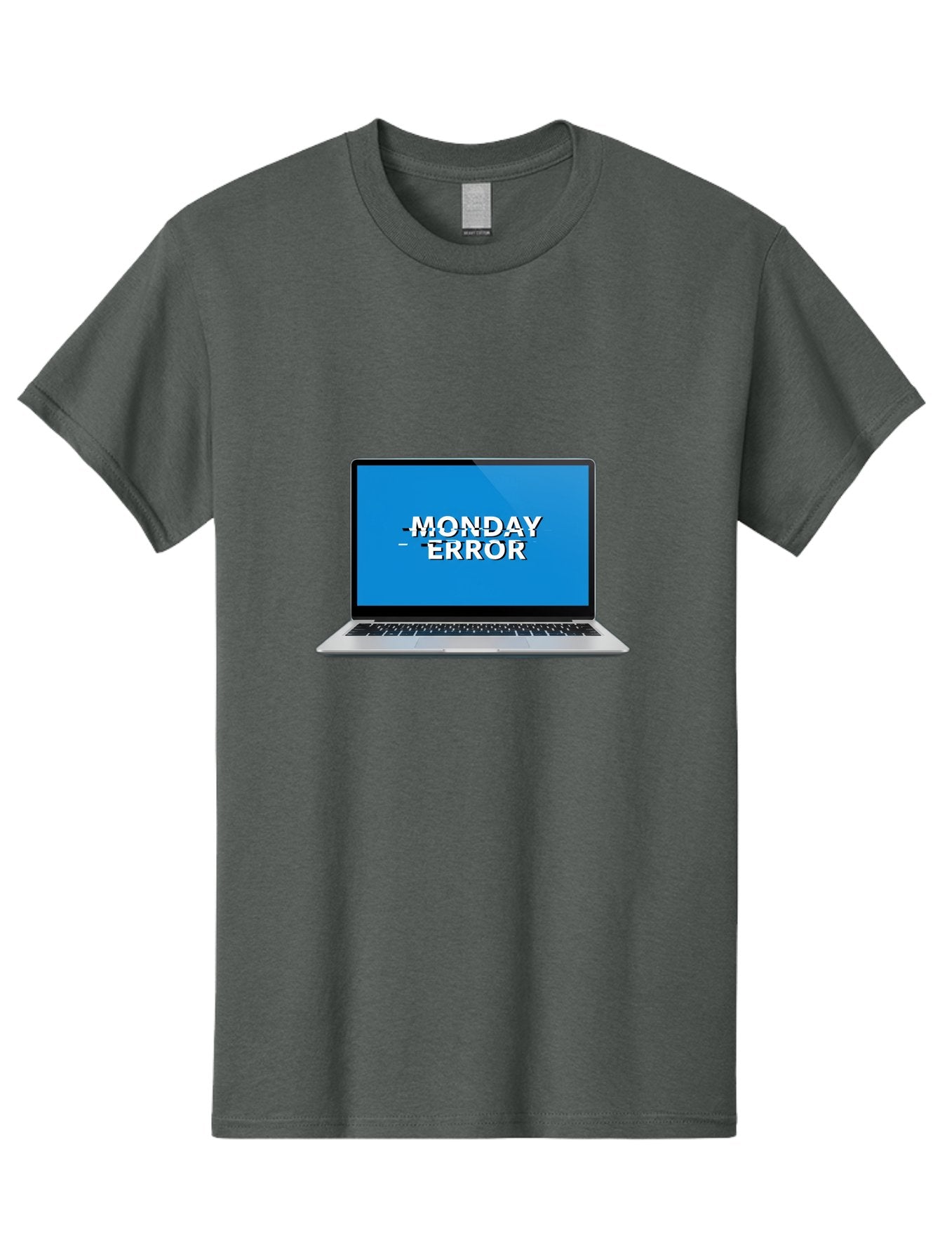 Monday-Error-3 Men'S Graphic Tee, 100% Cotton, Comfortable Casual Summer Wear, Machine Washable, Laptop Screen, Error Message, Monday Blues, Glitchy Display, Crossed Out Text, Tech Issue, System Failure, Computer Problem Bae522 6