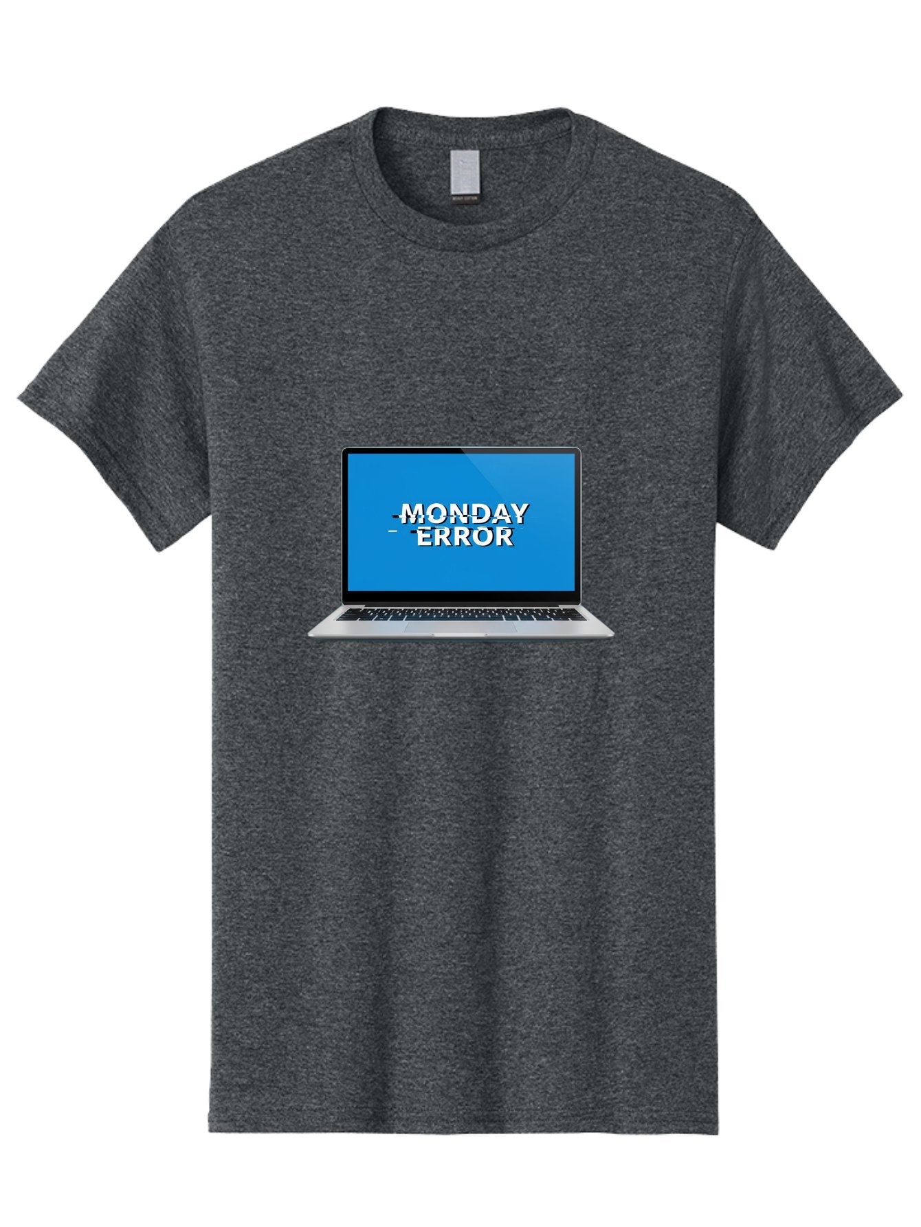 Monday-Error-3 Men'S Graphic Tee, 100% Cotton, Comfortable Casual Summer Wear, Machine Washable, Laptop Screen, Error Message, Monday Blues, Glitchy Display, Crossed Out Text, Tech Issue, System Failure, Computer Problem Bae522 7