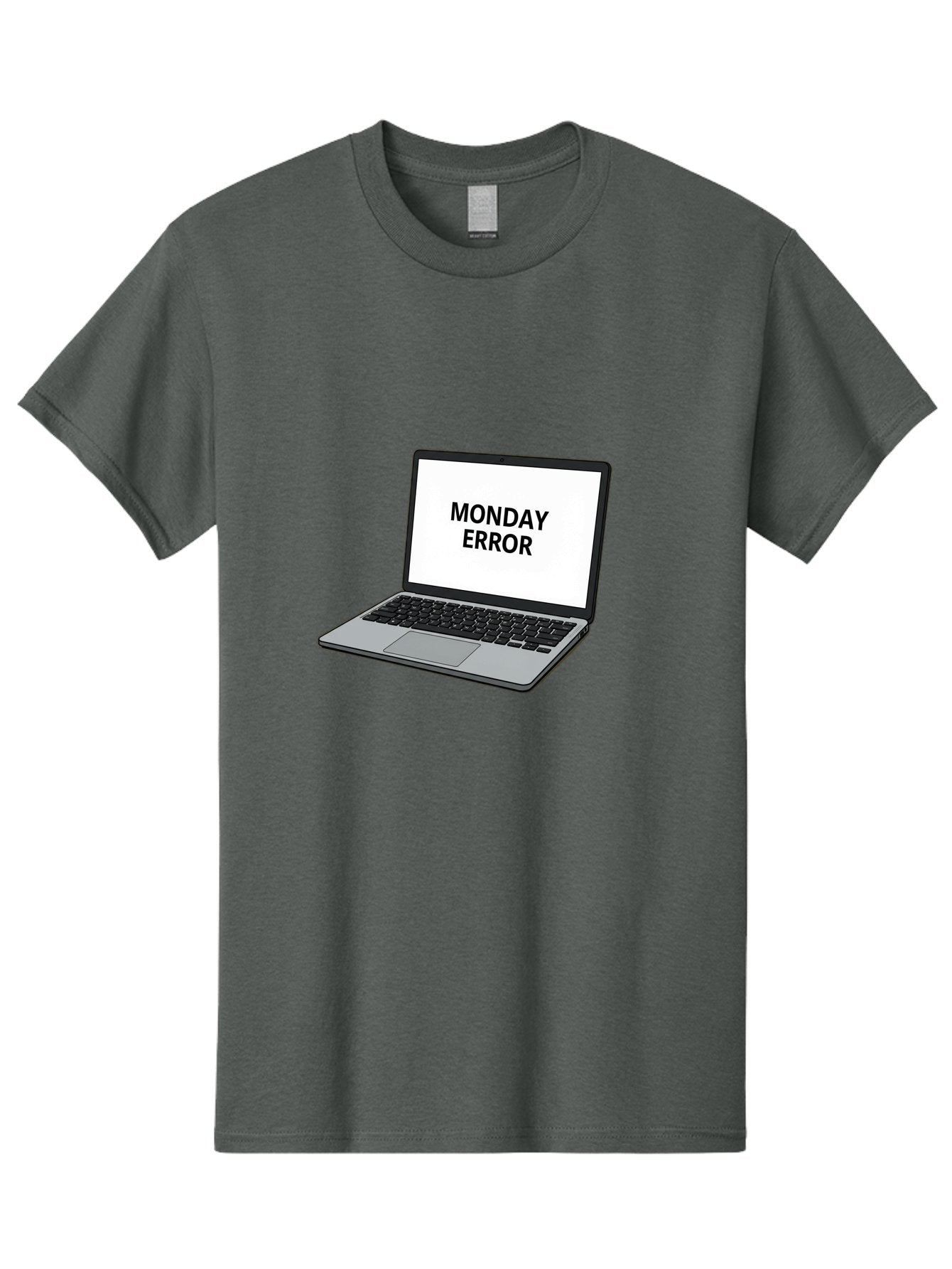Monday-Error-4 Men'S Graphic Tee, 100% Cotton, Comfortable Casual Summer Wear, Machine Washable, Laptop Computer, Error Message, Monday Blues, Computer Screen, Keyboard, Work Technology, Monday Motivation, Productivity Issue Bae523 9