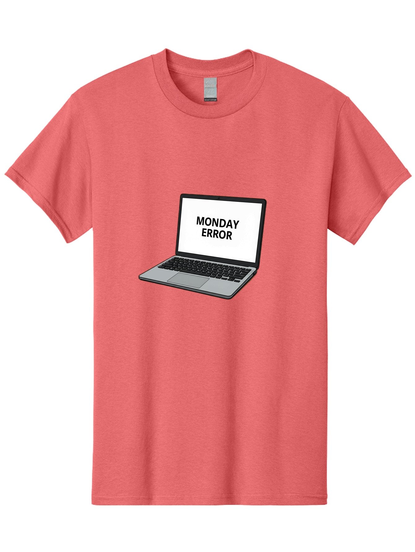 Monday-Error-4 Men'S Graphic Tee, 100% Cotton, Comfortable Casual Summer Wear, Machine Washable, Laptop Computer, Error Message, Monday Blues, Computer Screen, Keyboard, Work Technology, Monday Motivation, Productivity Issue Bae523 8