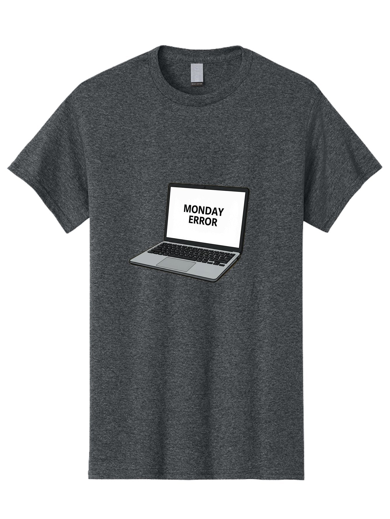 Monday-Error-4 Men'S Graphic Tee, 100% Cotton, Comfortable Casual Summer Wear, Machine Washable, Laptop Computer, Error Message, Monday Blues, Computer Screen, Keyboard, Work Technology, Monday Motivation, Productivity Issue Bae523
