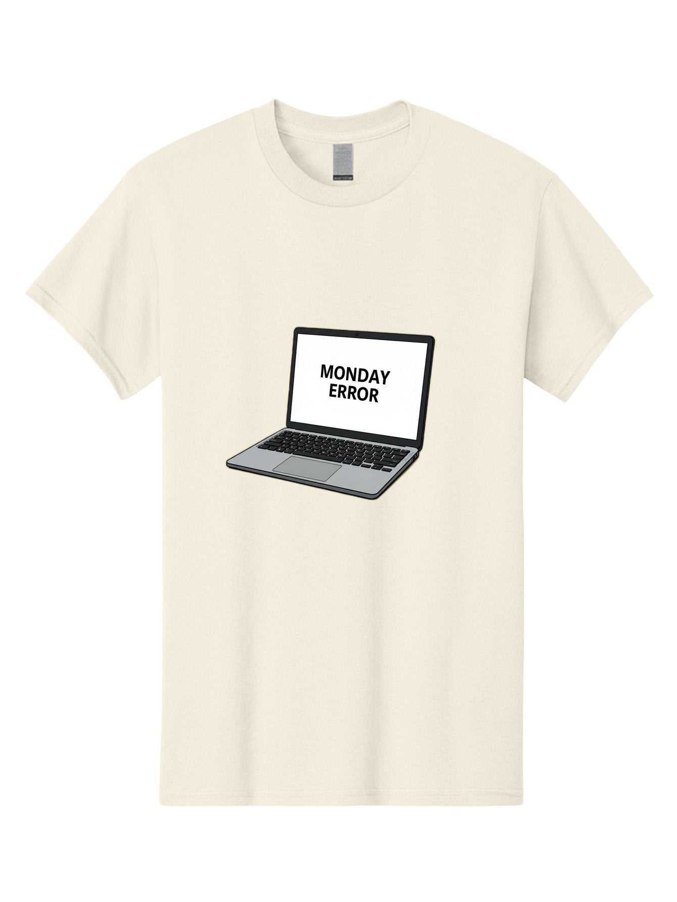Monday-Error-4 Men'S Graphic Tee, 100% Cotton, Comfortable Casual Summer Wear, Machine Washable, Laptop Computer, Error Message, Monday Blues, Computer Screen, Keyboard, Work Technology, Monday Motivation, Productivity Issue Bae523 11