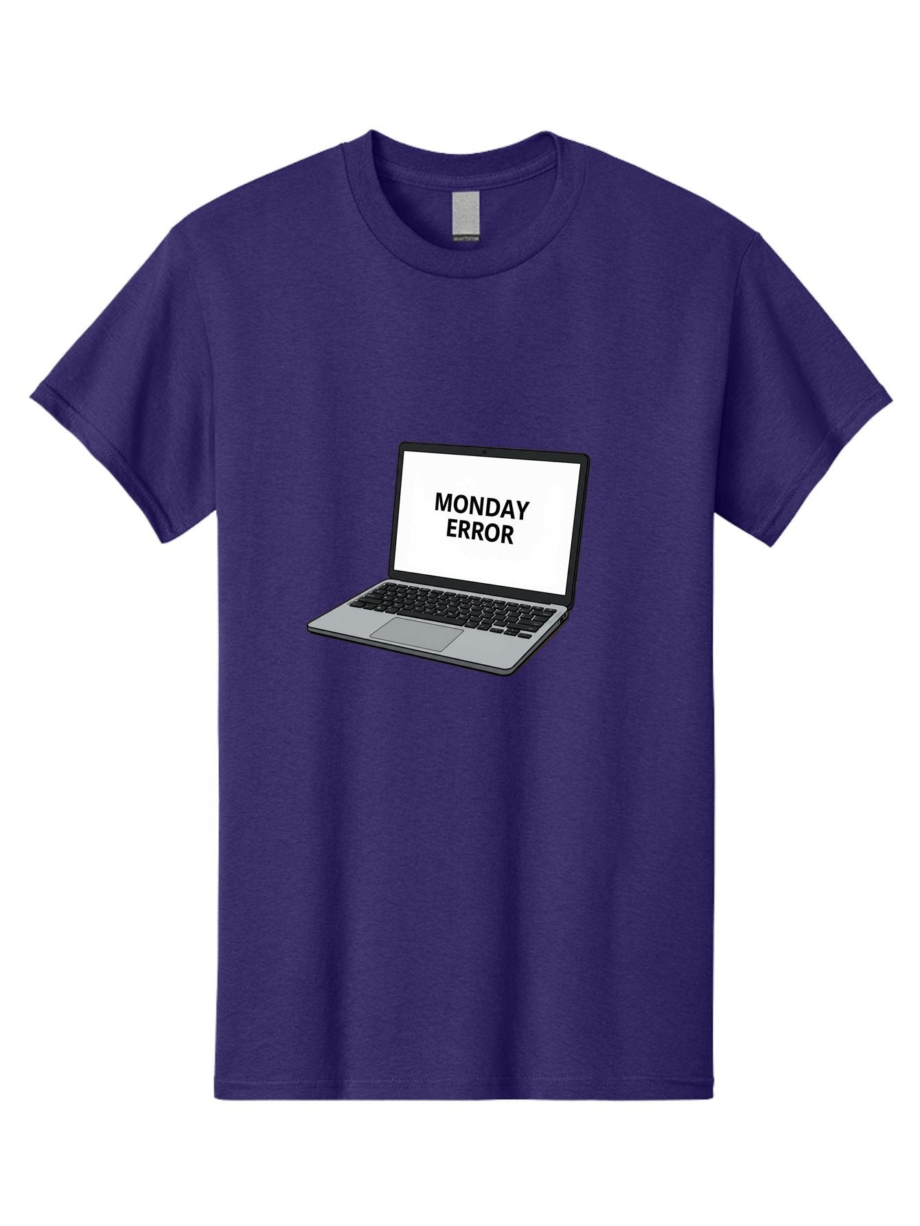 Monday-Error-4 Men'S Graphic Tee, 100% Cotton, Comfortable Casual Summer Wear, Machine Washable, Laptop Computer, Error Message, Monday Blues, Computer Screen, Keyboard, Work Technology, Monday Motivation, Productivity Issue Bae523 12