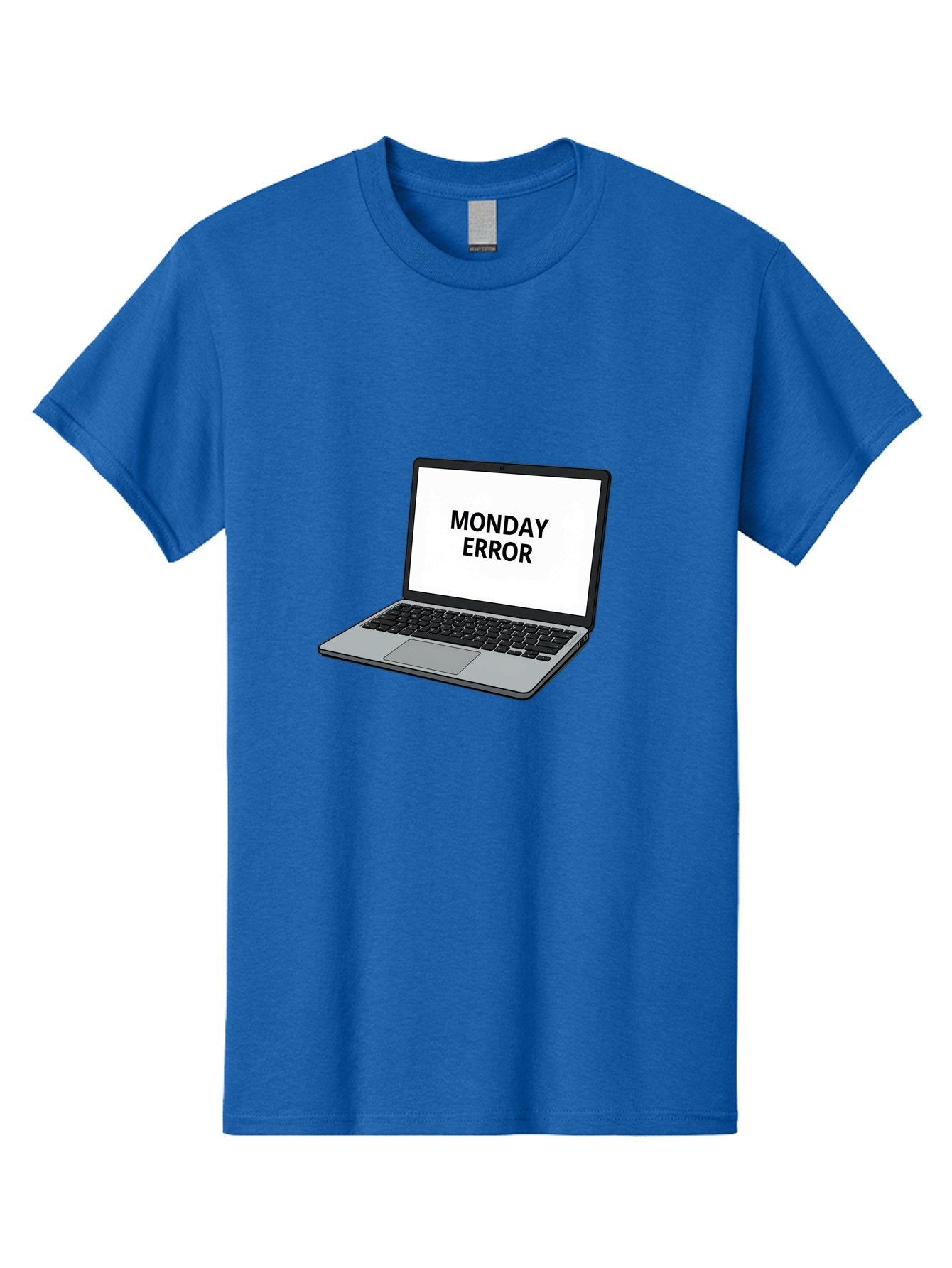 Monday-Error-4 Men'S Graphic Tee, 100% Cotton, Comfortable Casual Summer Wear, Machine Washable, Laptop Computer, Error Message, Monday Blues, Computer Screen, Keyboard, Work Technology, Monday Motivation, Productivity Issue Bae523 10