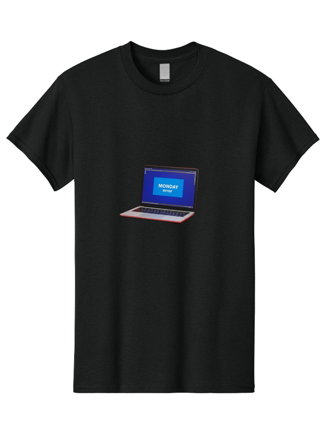 Monday-Error-5 Men'S Graphic Tee, 100% Cotton, Comfortable Casual Summer Wear, Machine Washable, Laptop Screen With Error Message, Monday Blues, Tech Glitch, Modern Laptop, Blue Screen, Modern Technology, Digital Error, Tech Issue, Bae524