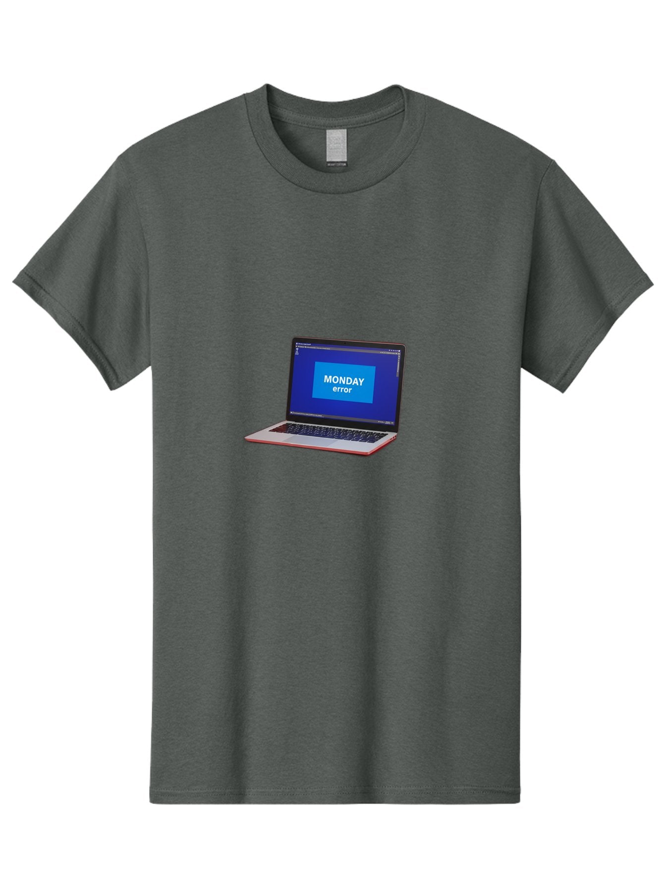 Monday-Error-5 Men'S Graphic Tee, 100% Cotton, Comfortable Casual Summer Wear, Machine Washable, Laptop Screen With Error Message, Monday Blues, Tech Glitch, Modern Laptop, Blue Screen, Modern Technology, Digital Error, Tech Issue, Bae524 9