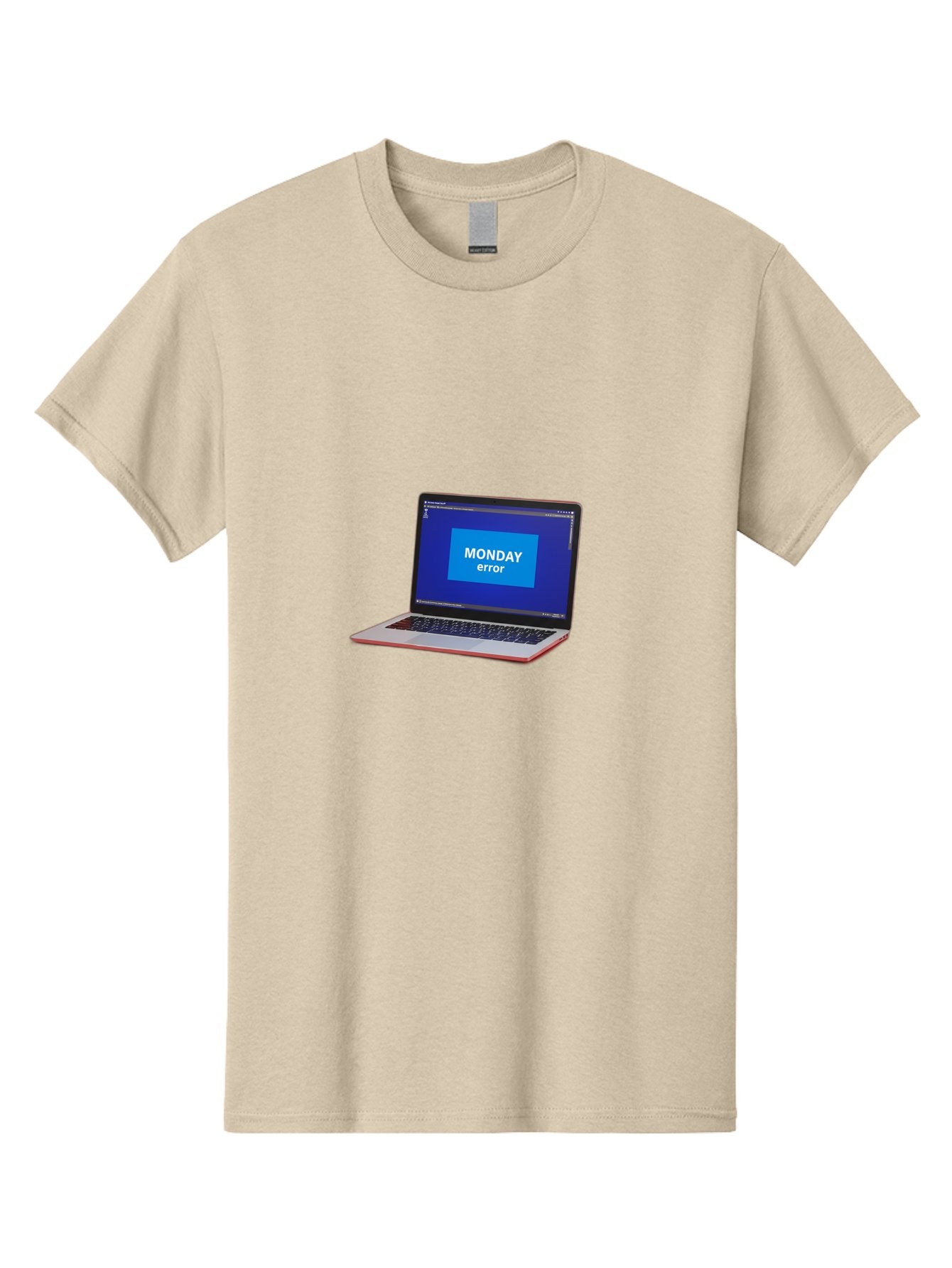 Monday-Error-5 Men'S Graphic Tee, 100% Cotton, Comfortable Casual Summer Wear, Machine Washable, Laptop Screen With Error Message, Monday Blues, Tech Glitch, Modern Laptop, Blue Screen, Modern Technology, Digital Error, Tech Issue, Bae524 6
