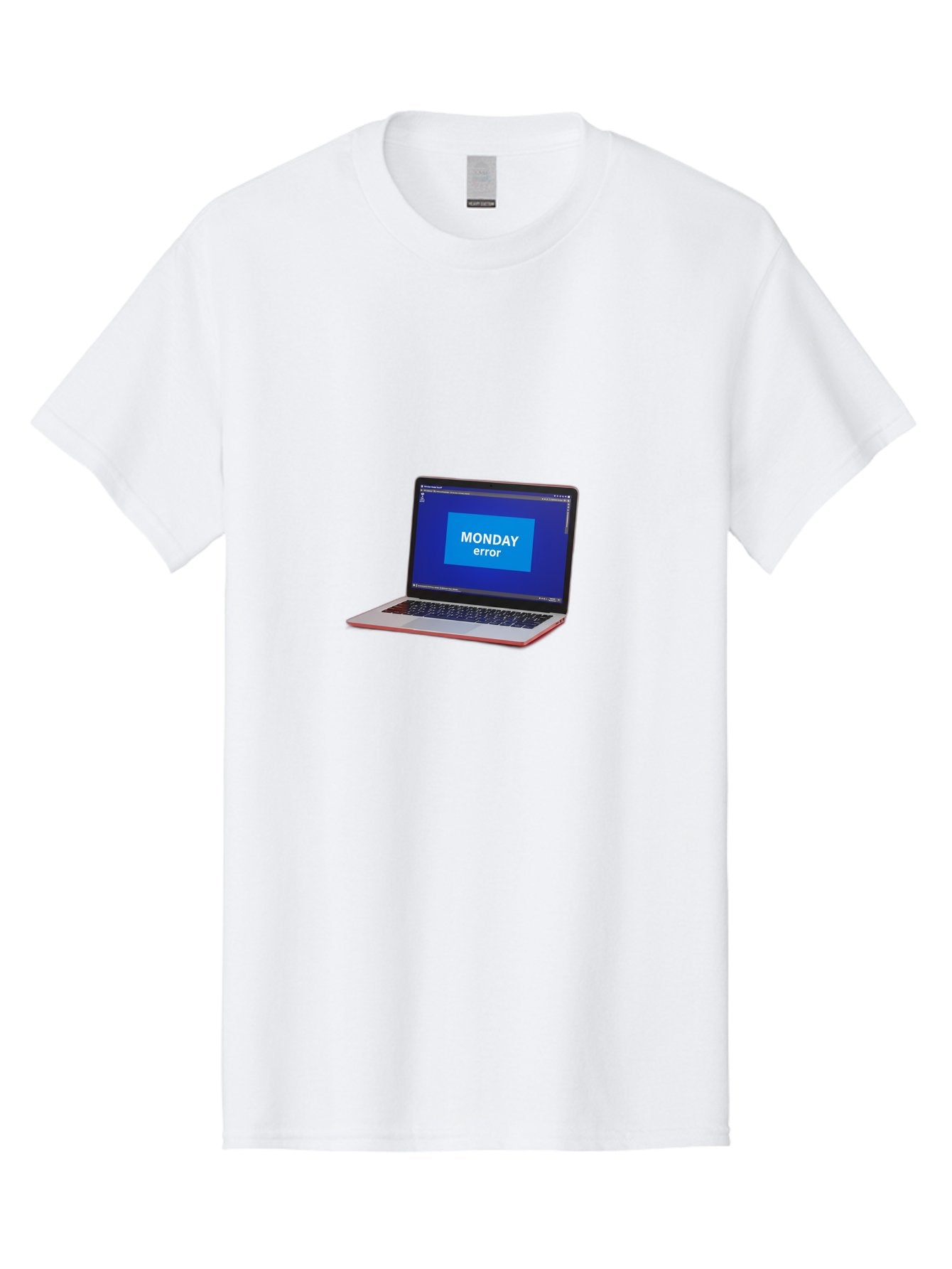 Monday-Error-5 Men'S Graphic Tee, 100% Cotton, Comfortable Casual Summer Wear, Machine Washable, Laptop Screen With Error Message, Monday Blues, Tech Glitch, Modern Laptop, Blue Screen, Modern Technology, Digital Error, Tech Issue, Bae524 14