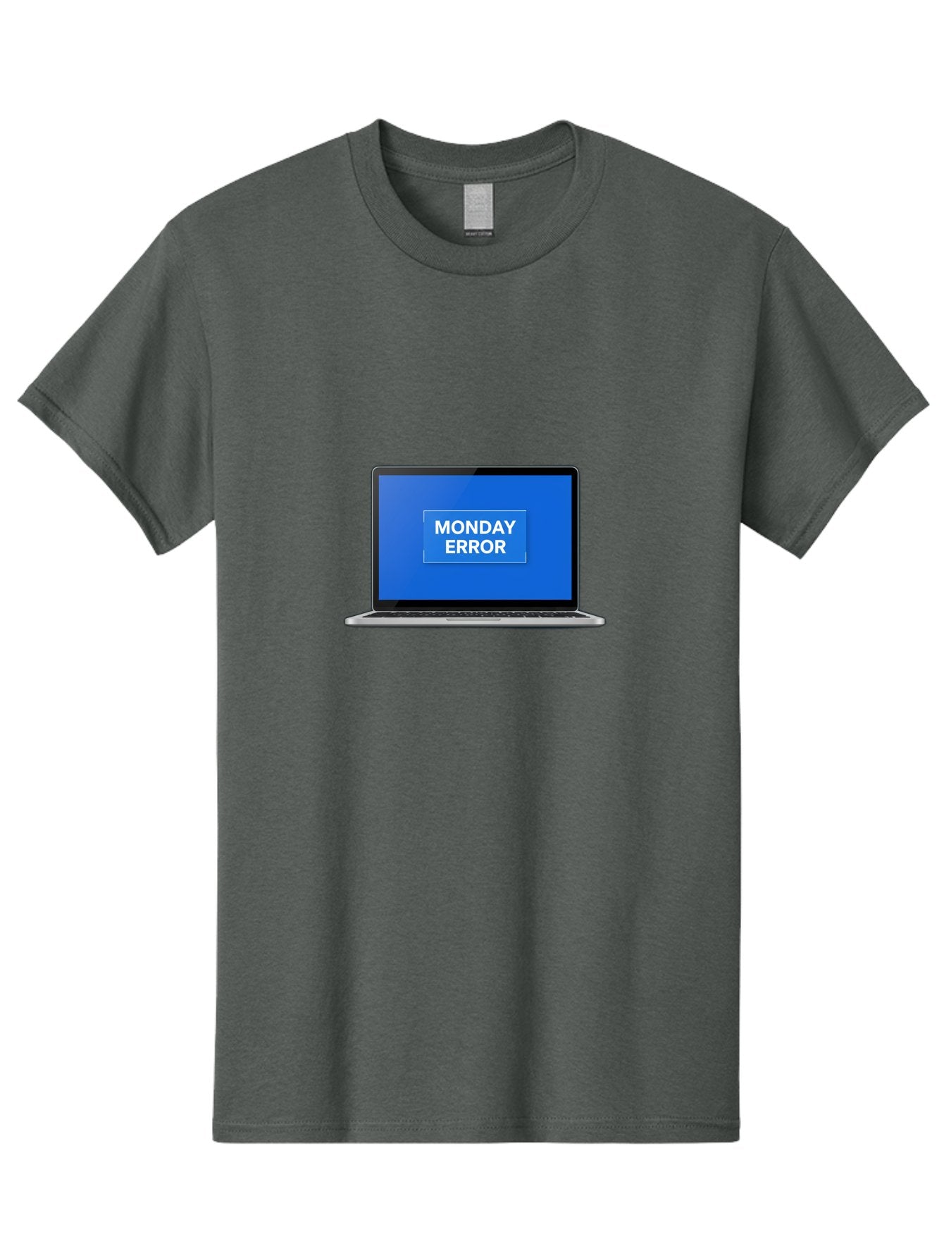 Monday-Error-6 Men'S Graphic Tee, 100% Cotton, Comfortable Casual Summer Wear, Machine Washable, Laptop Screen, Monday Error Message, Error Alert, Blue Screen, Glitch, Malfunction, White Text, Tech Issue Bae525 7