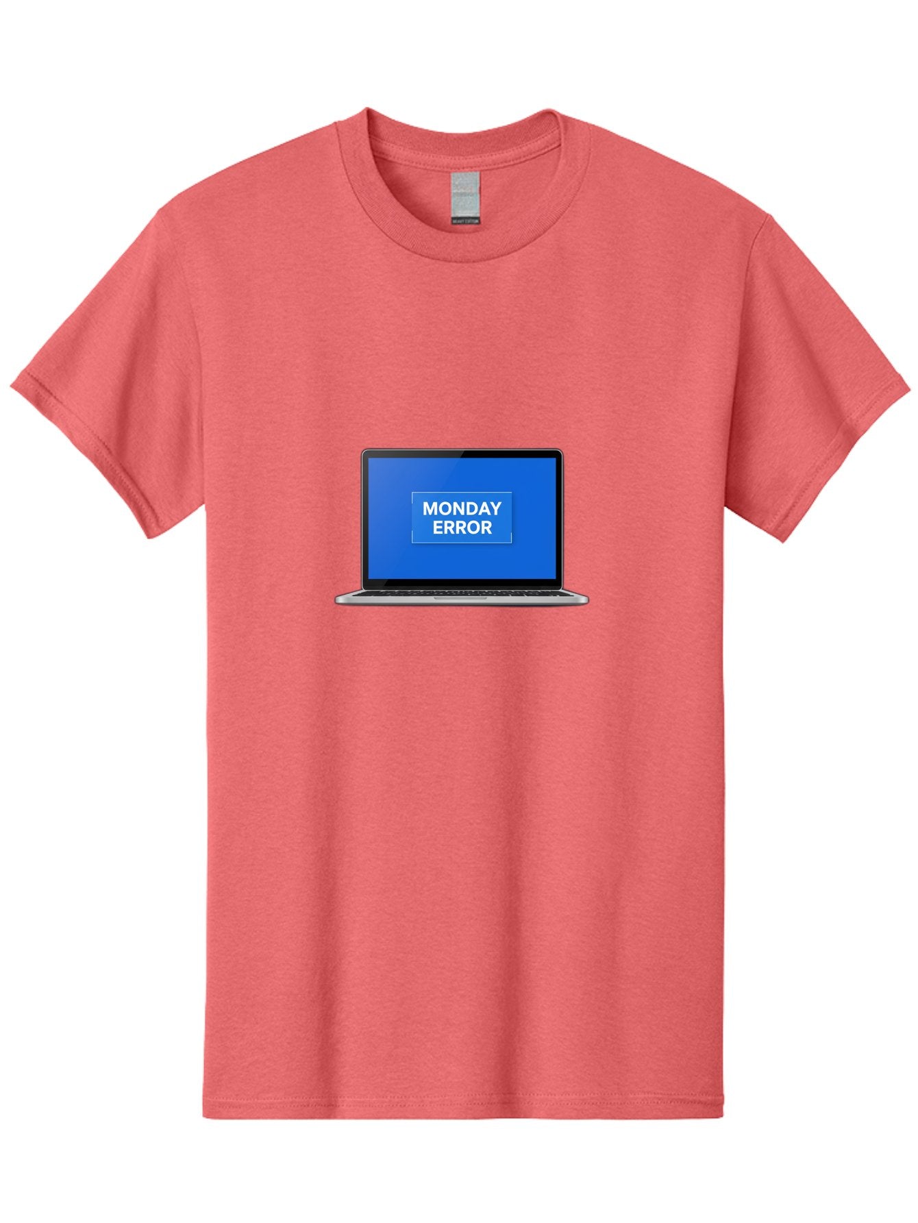 Monday-Error-6 Men'S Graphic Tee, 100% Cotton, Comfortable Casual Summer Wear, Machine Washable, Laptop Screen, Monday Error Message, Error Alert, Blue Screen, Glitch, Malfunction, White Text, Tech Issue Bae525 9