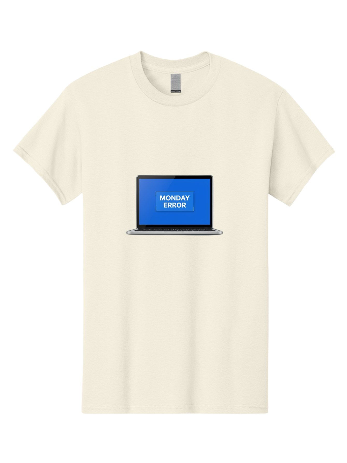Monday-Error-6 Men'S Graphic Tee, 100% Cotton, Comfortable Casual Summer Wear, Machine Washable, Laptop Screen, Monday Error Message, Error Alert, Blue Screen, Glitch, Malfunction, White Text, Tech Issue Bae525 6