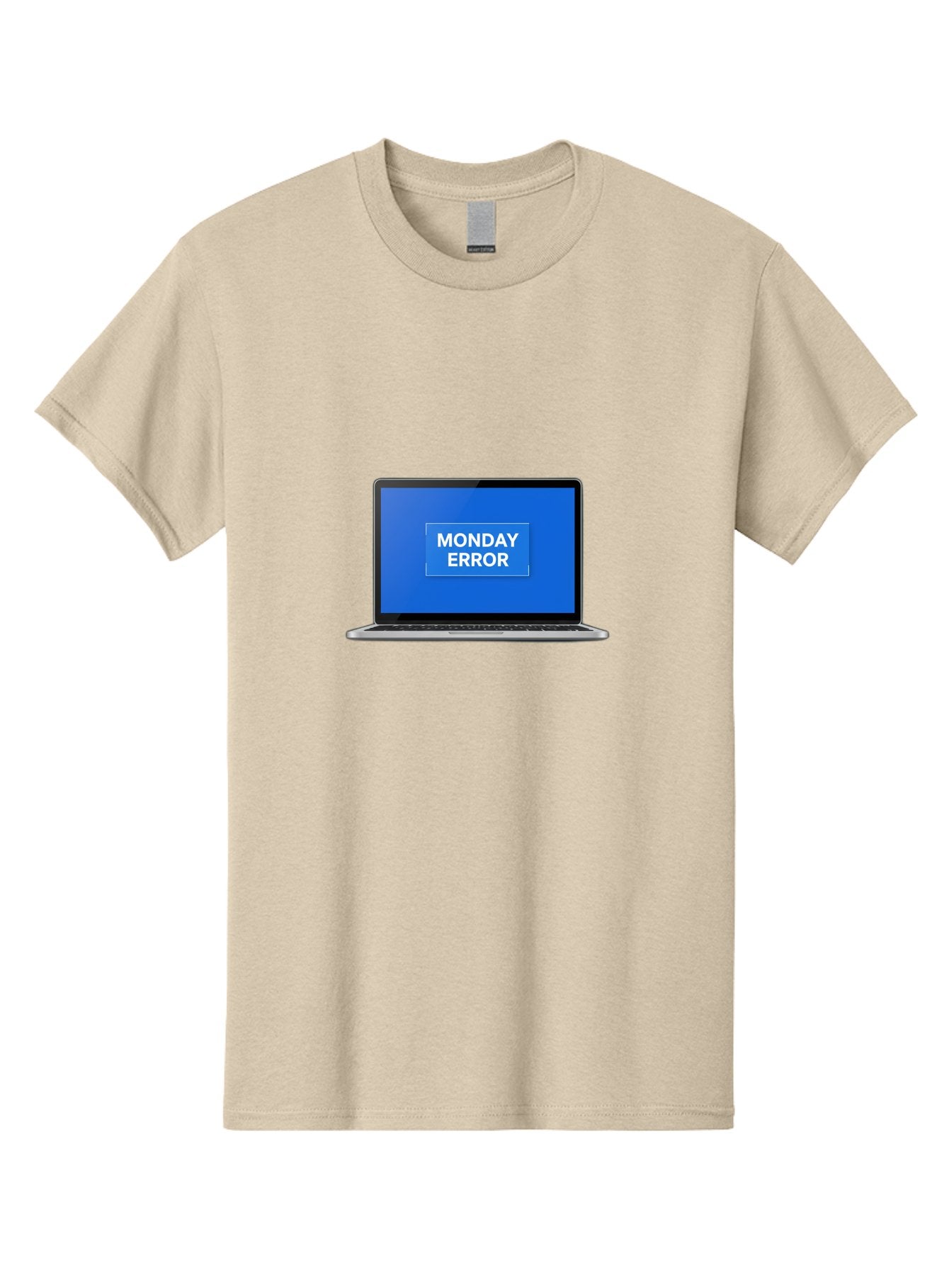 Monday-Error-6 Men'S Graphic Tee, 100% Cotton, Comfortable Casual Summer Wear, Machine Washable, Laptop Screen, Monday Error Message, Error Alert, Blue Screen, Glitch, Malfunction, White Text, Tech Issue Bae525 10