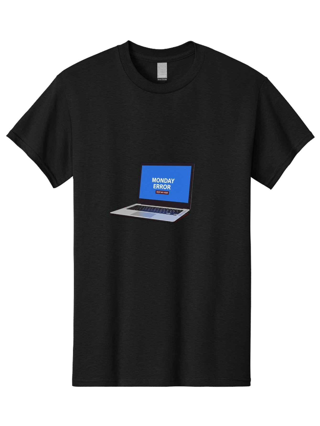 Monday-Error-8 Men'S Graphic Tee, 100% Cotton, Comfortable Casual Summer Wear, Machine Washable, Laptop With Error Message, Monday Blues, System Failure, Error Screen, Technology Issue, Computer Problem, Monday Motivation Bae527 9