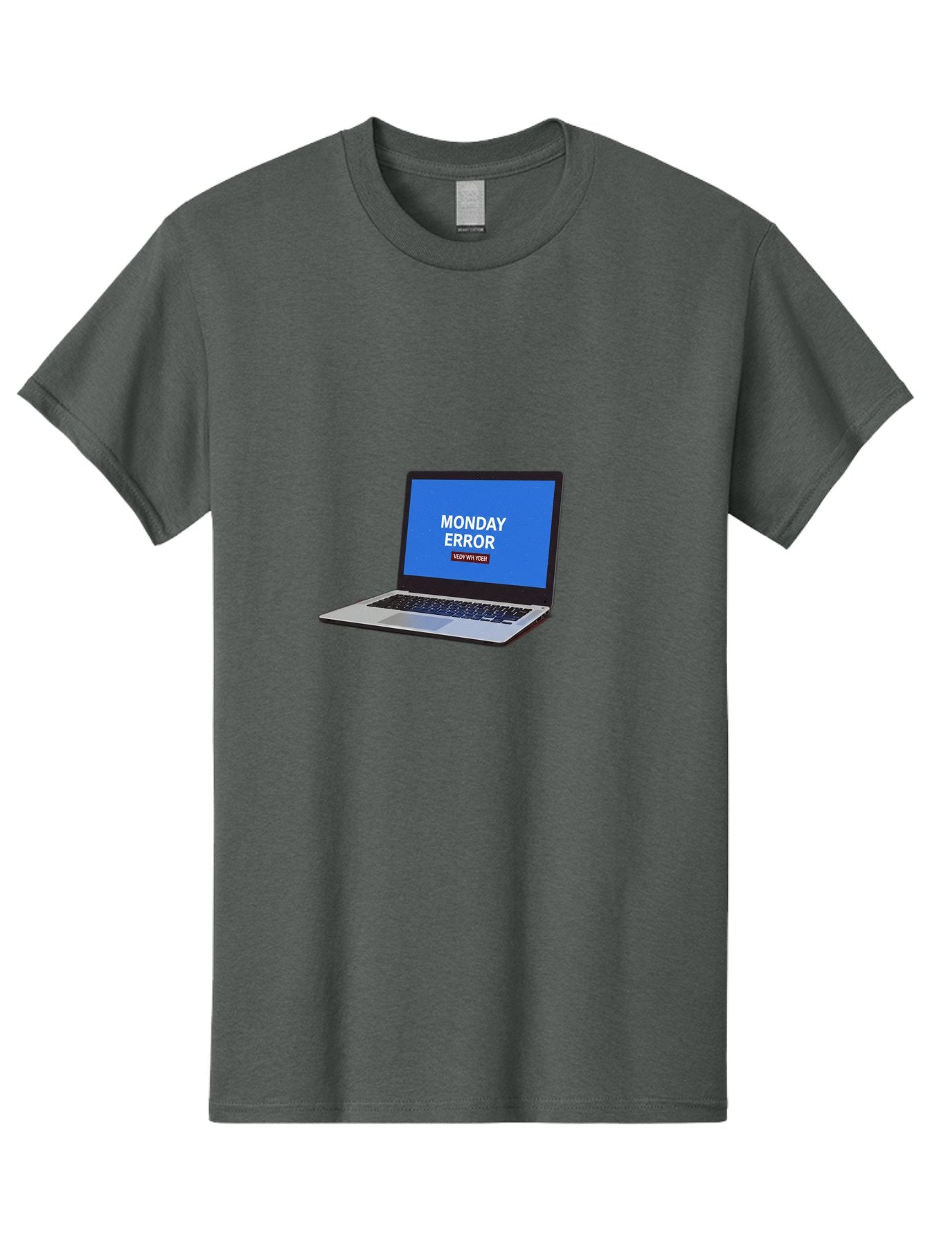 Monday-Error-8 Men'S Graphic Tee, 100% Cotton, Comfortable Casual Summer Wear, Machine Washable, Laptop With Error Message, Monday Blues, System Failure, Error Screen, Technology Issue, Computer Problem, Monday Motivation Bae527 5