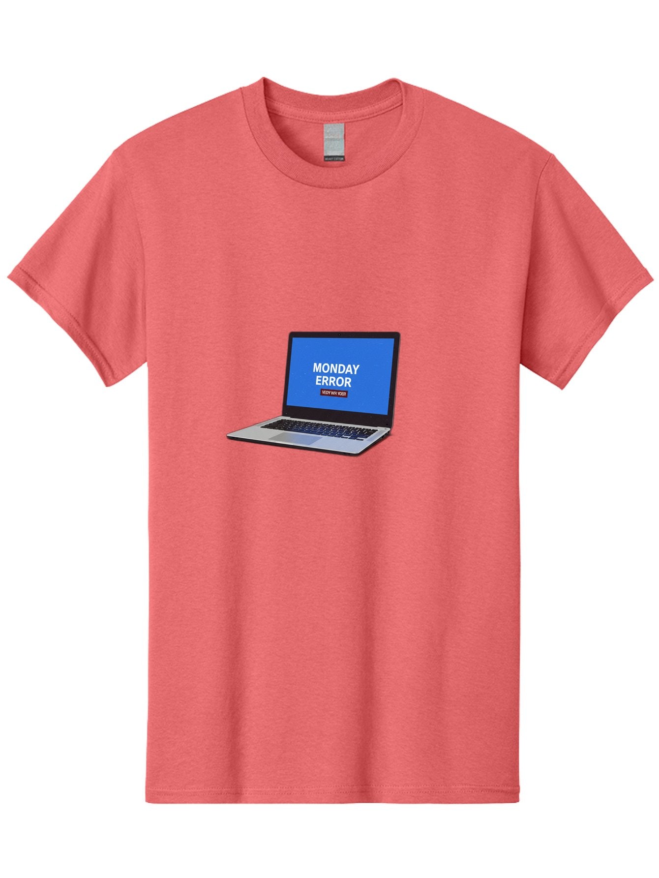Monday-Error-8 Men'S Graphic Tee, 100% Cotton, Comfortable Casual Summer Wear, Machine Washable, Laptop With Error Message, Monday Blues, System Failure, Error Screen, Technology Issue, Computer Problem, Monday Motivation Bae527 6