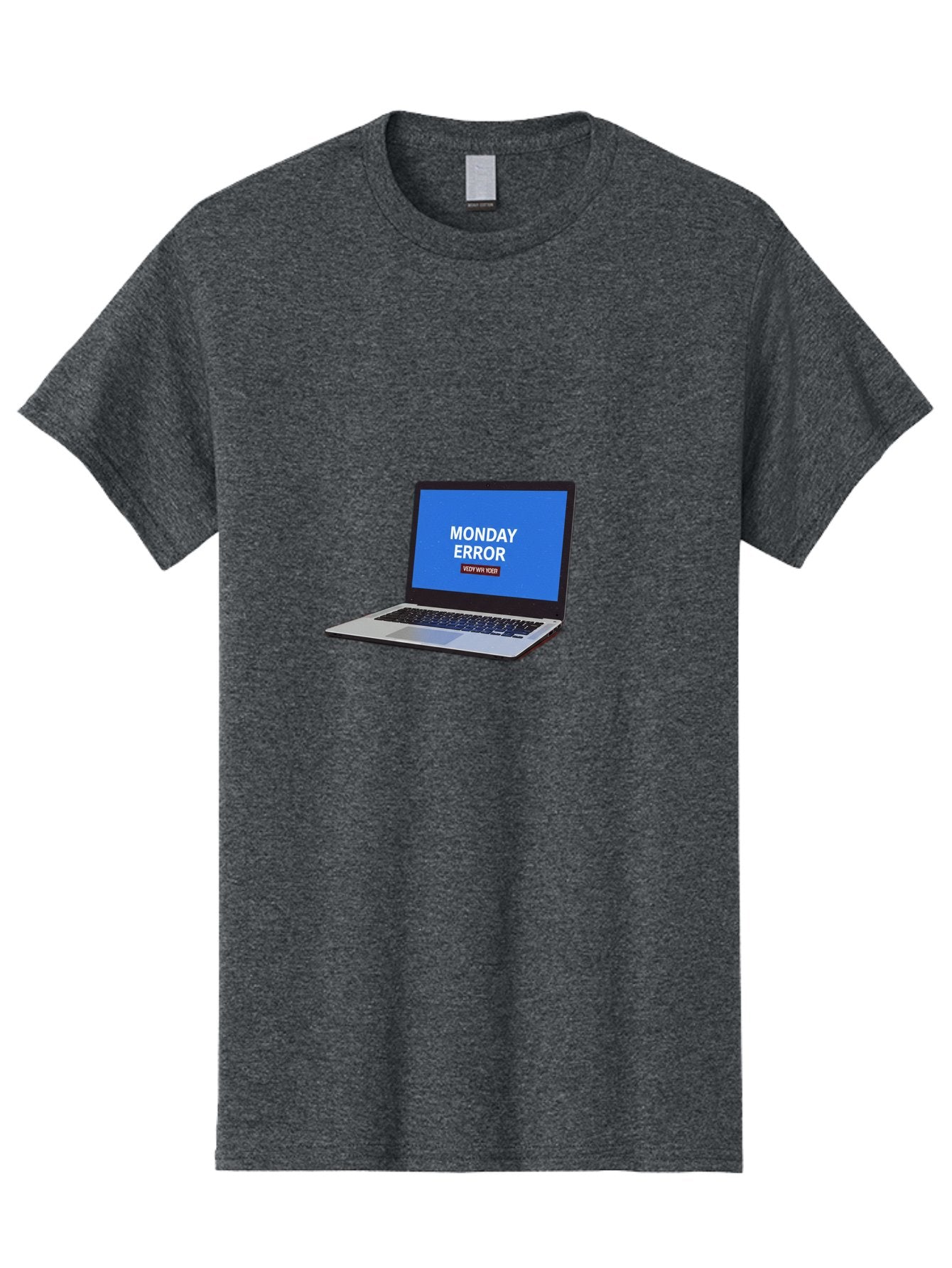 Monday-Error-8 Men'S Graphic Tee, 100% Cotton, Comfortable Casual Summer Wear, Machine Washable, Laptop With Error Message, Monday Blues, System Failure, Error Screen, Technology Issue, Computer Problem, Monday Motivation Bae527 4