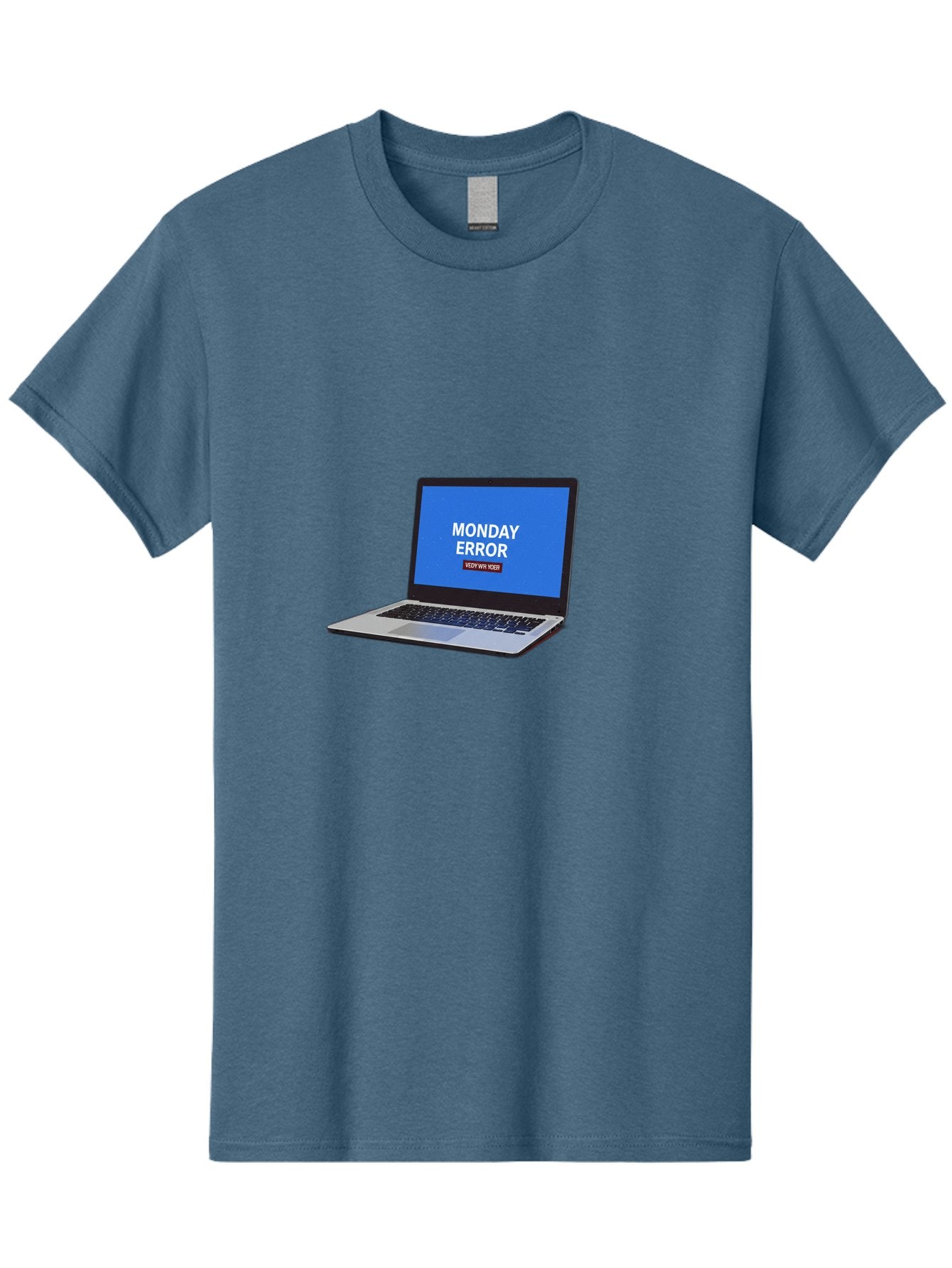 Monday-Error-8 Men'S Graphic Tee, 100% Cotton, Comfortable Casual Summer Wear, Machine Washable, Laptop With Error Message, Monday Blues, System Failure, Error Screen, Technology Issue, Computer Problem, Monday Motivation Bae527 12