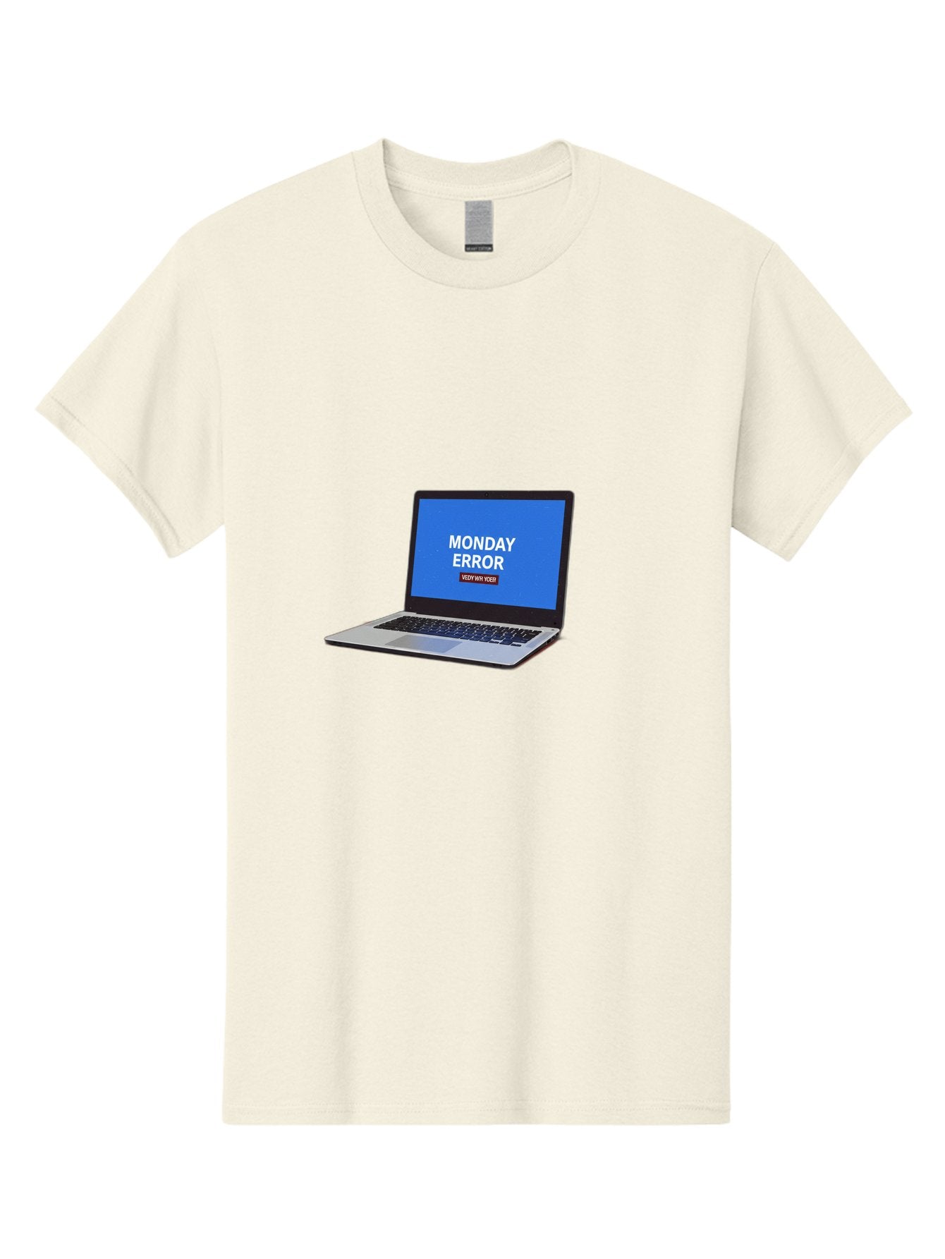 Monday-Error-8 Men'S Graphic Tee, 100% Cotton, Comfortable Casual Summer Wear, Machine Washable, Laptop With Error Message, Monday Blues, System Failure, Error Screen, Technology Issue, Computer Problem, Monday Motivation Bae527 14