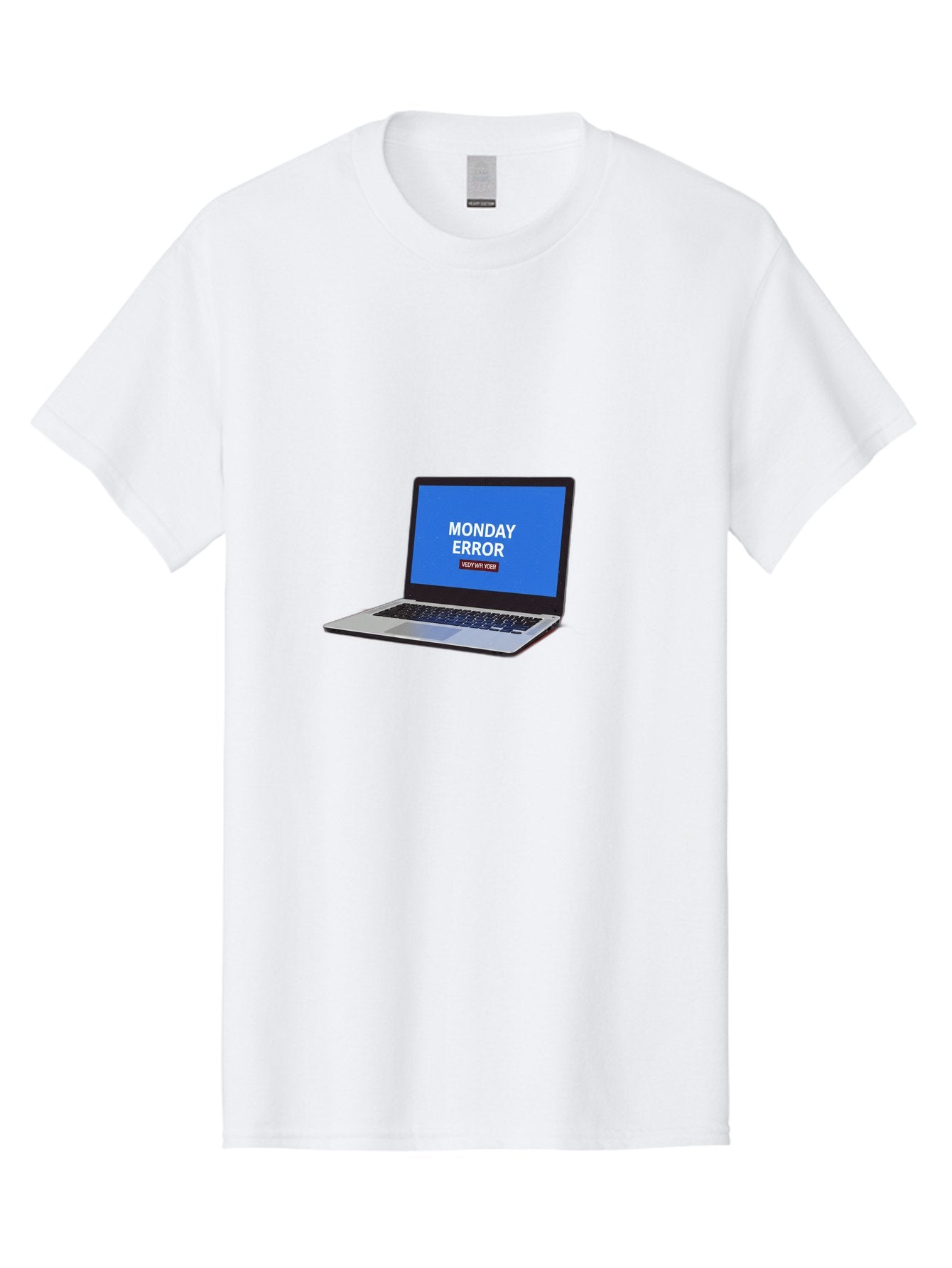 Monday-Error-8 Men'S Graphic Tee, 100% Cotton, Comfortable Casual Summer Wear, Machine Washable, Laptop With Error Message, Monday Blues, System Failure, Error Screen, Technology Issue, Computer Problem, Monday Motivation Bae527 11