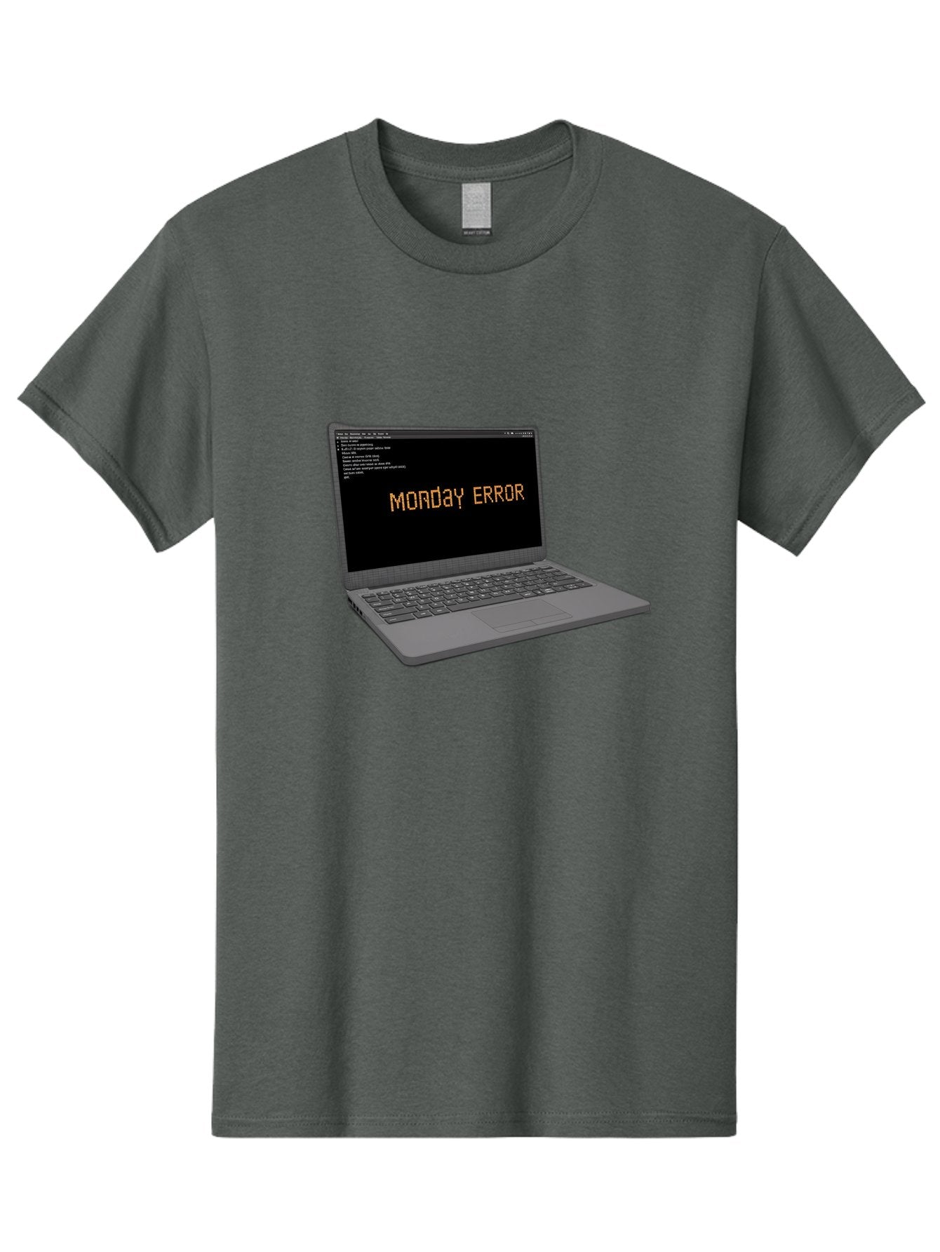 Monday-Error-Laptop Men'S Graphic Tee, 100% Cotton, Comfortable Casual Summer Wear, Machine Washable, Laptop Screen, Error Message, Monday Motivation, Coding Issues, Tech Problems, Computer Glitch, Debugging, Programming Error Bae529 6
