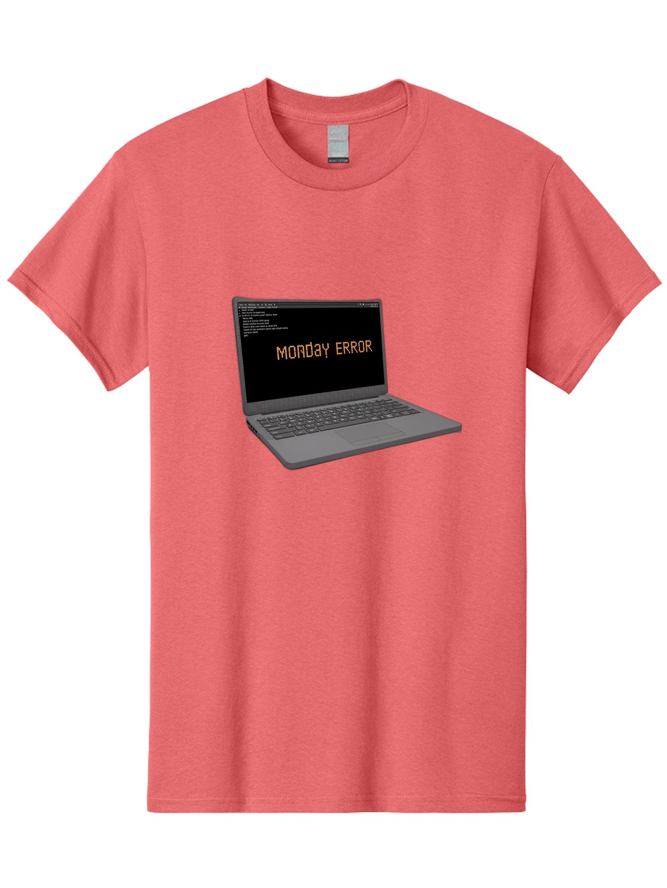 Monday-Error-Laptop Men'S Graphic Tee, 100% Cotton, Comfortable Casual Summer Wear, Machine Washable, Laptop Screen, Error Message, Monday Motivation, Coding Issues, Tech Problems, Computer Glitch, Debugging, Programming Error Bae529 11